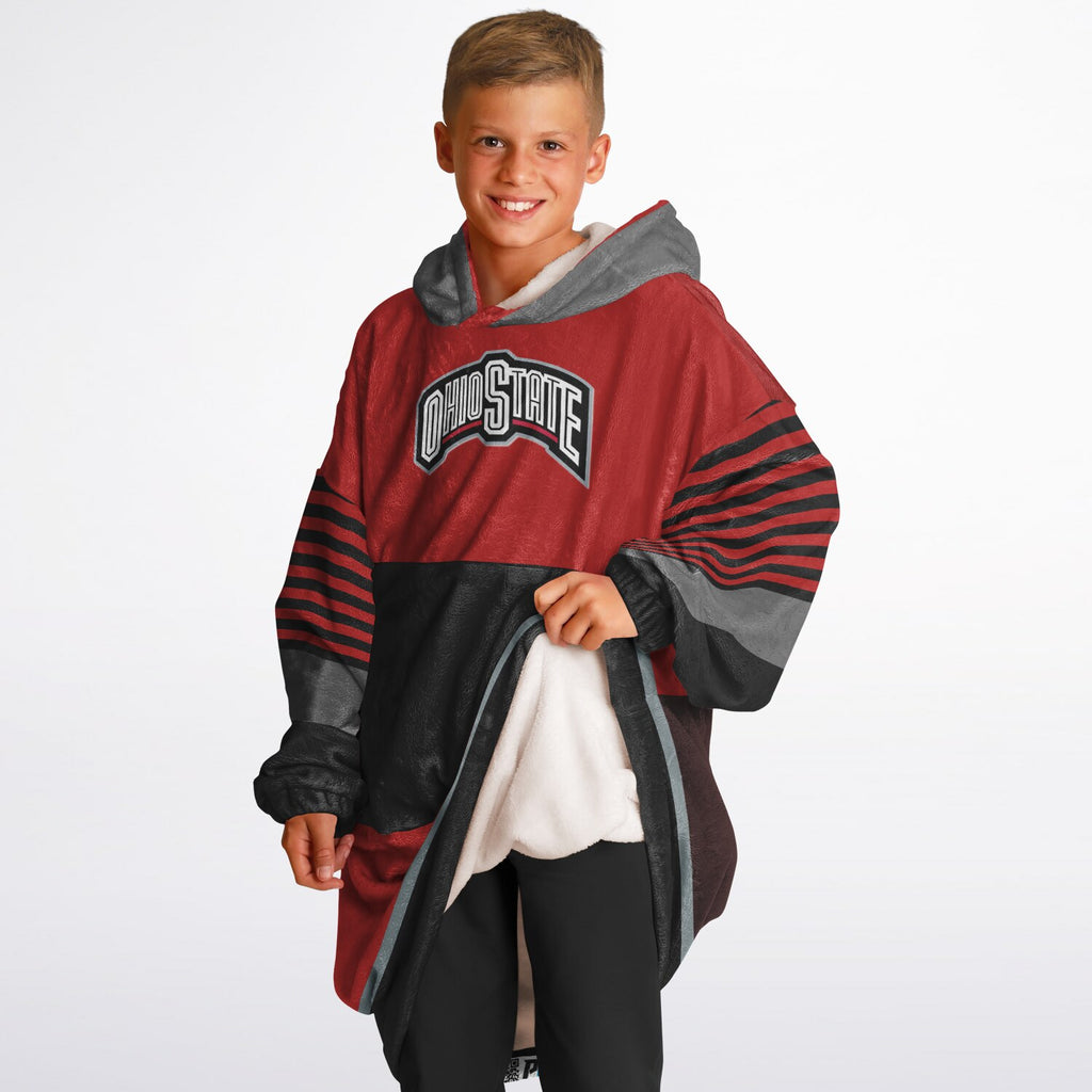 Youth Ohio St. Scarlett Oversize Game Day Lounge Hoodie Great Gift for Young Fans & Future Buckeyes