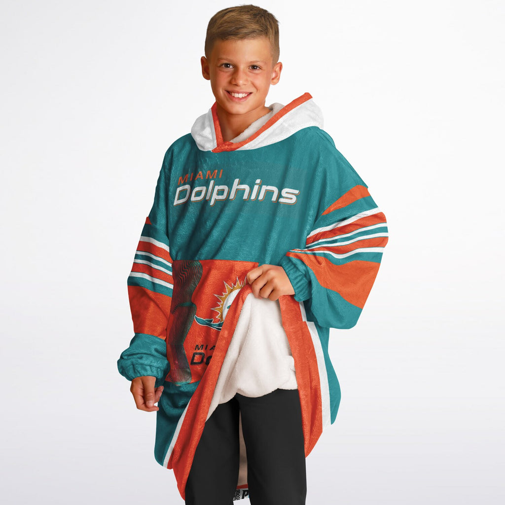 Youth Miami Dolphins Aqua Oversize Game Day Lounge Hoodie