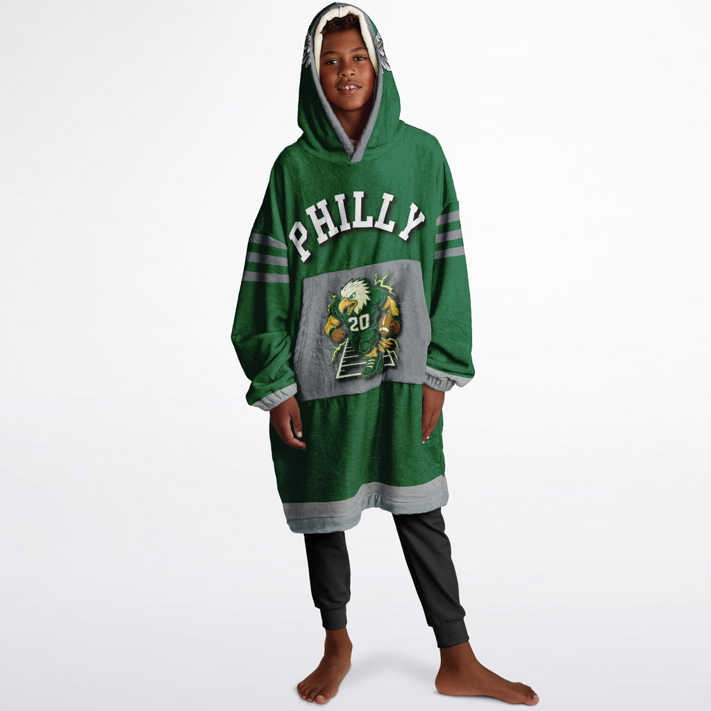 Youth Philly Player Retro Green Game Day Lounge Hoodie