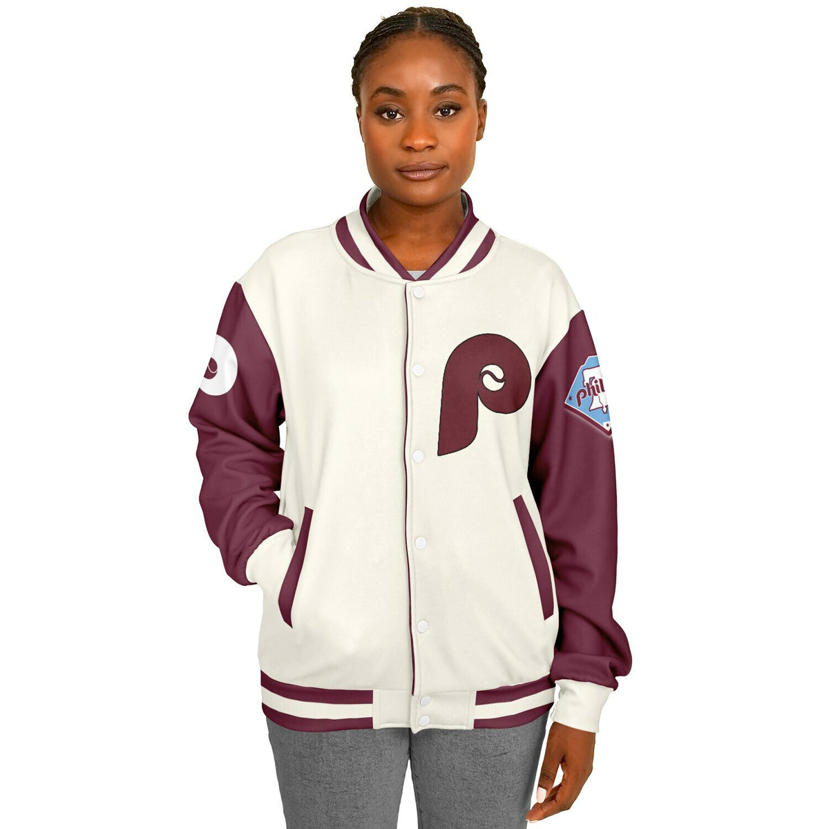 Phillies Cream Baseball Jacket