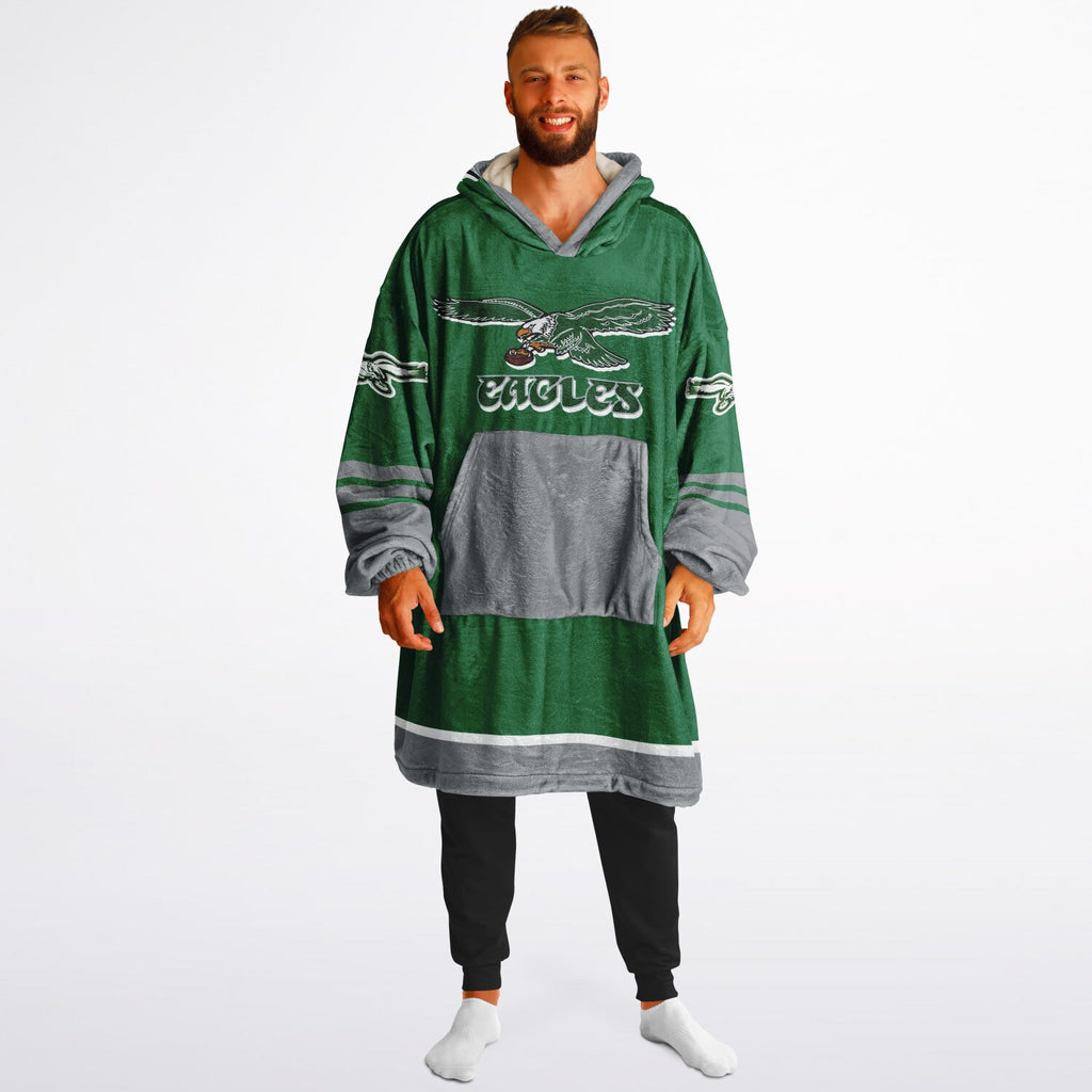 Eagles Retro Green Adult Game Day Lounge Hoodie Old School Look