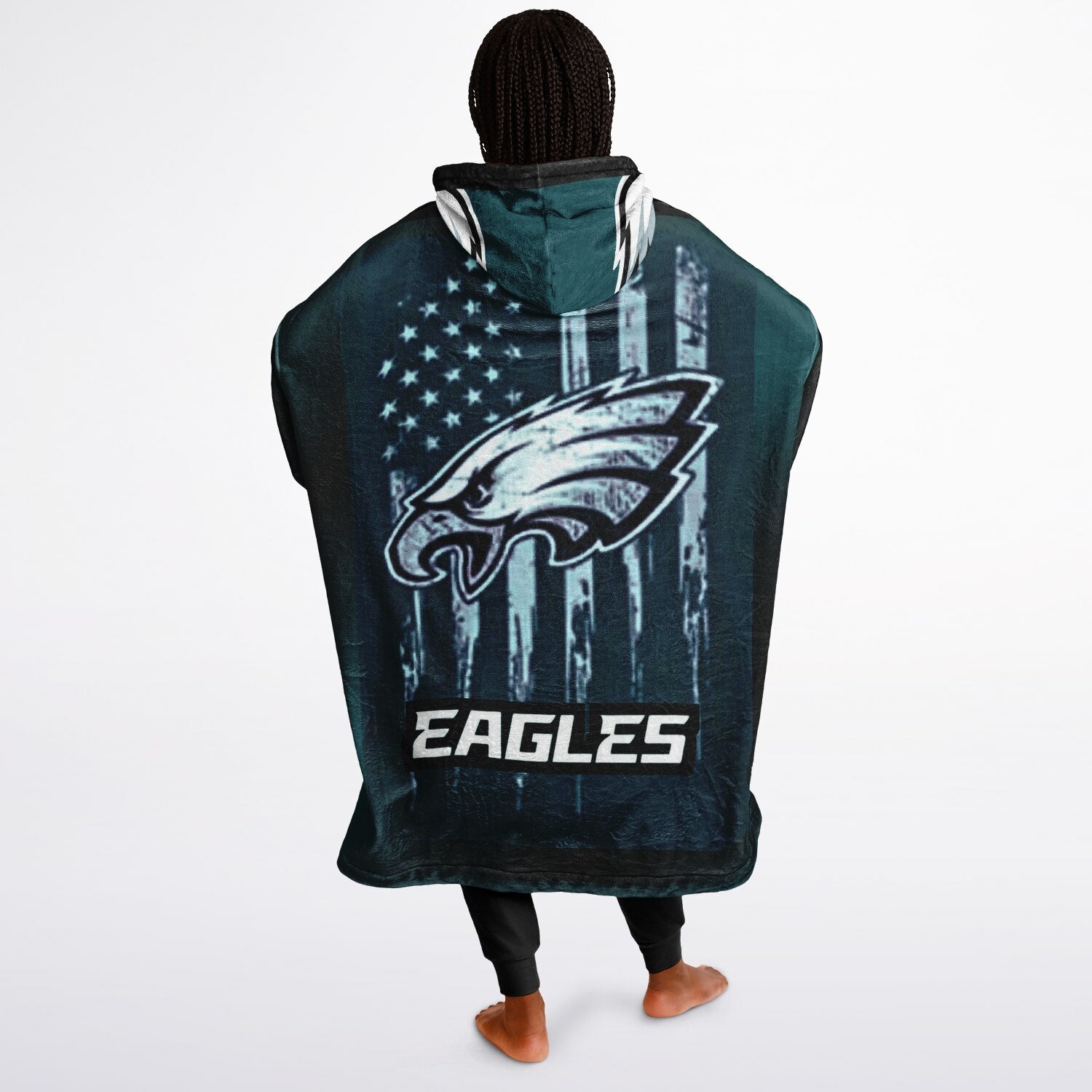 Eagles Black Adult Game Day Lounge Hoodie American Flag