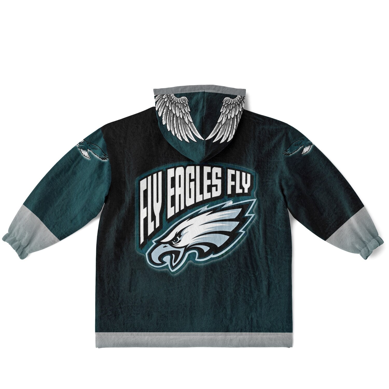 Youth Eagles Green & Black Marble Game Day Lounge Hoodie