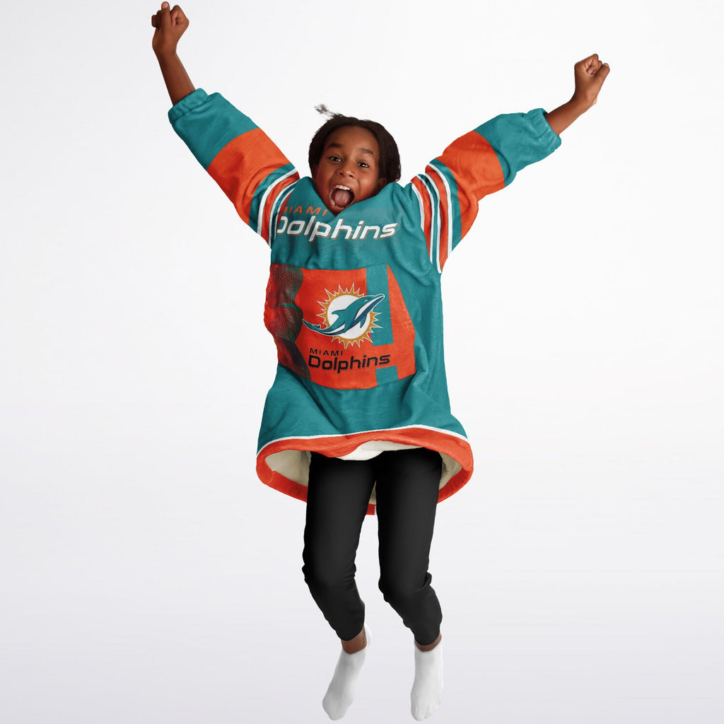 Youth Miami Dolphins Aqua Oversize Game Day Lounge Hoodie