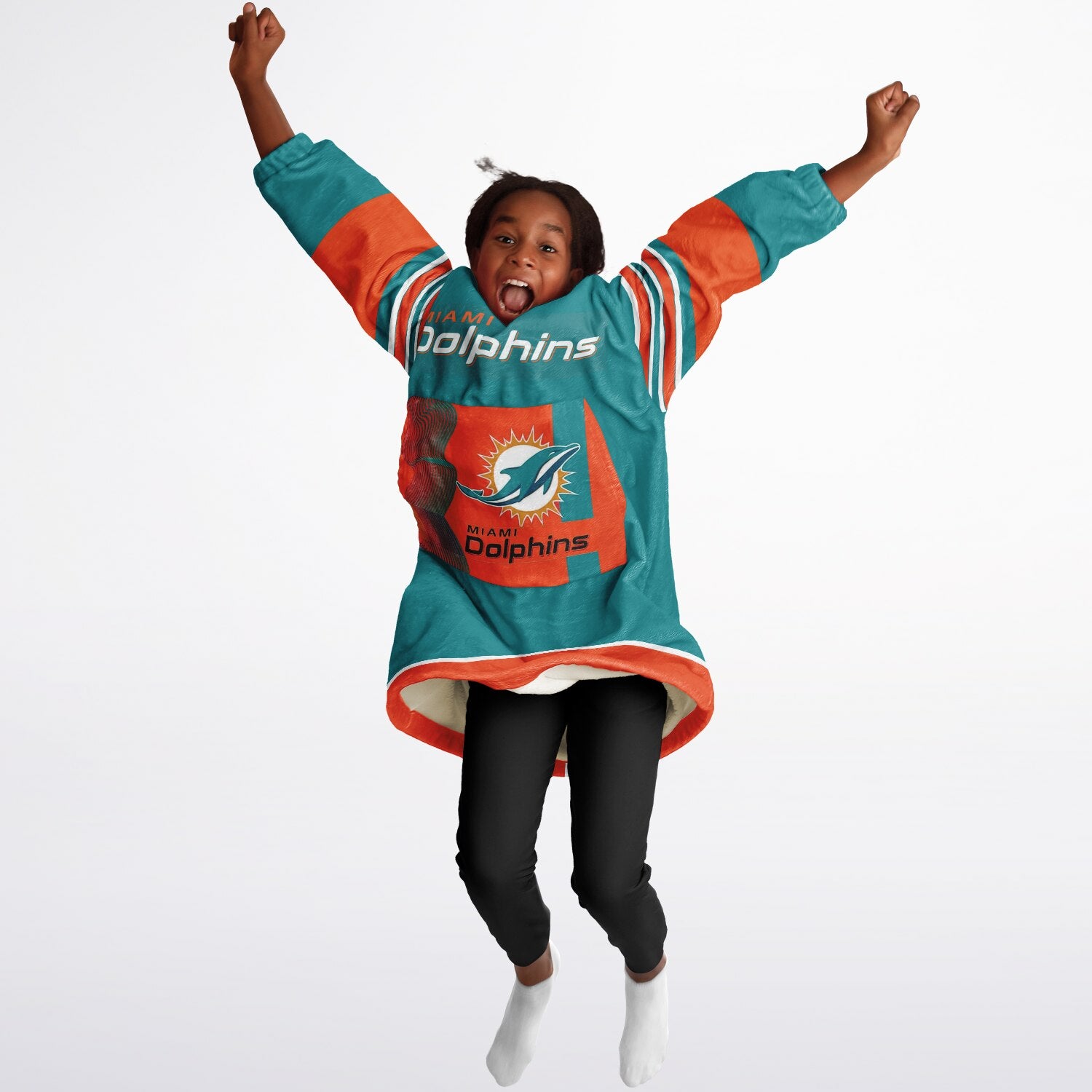 Youth Miami Dolphins Aqua Oversize Game Day Lounge Hoodie
