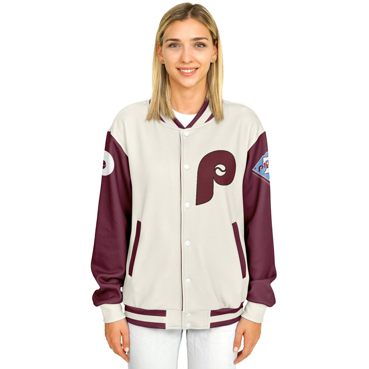 Phillies Cream Baseball Jacket