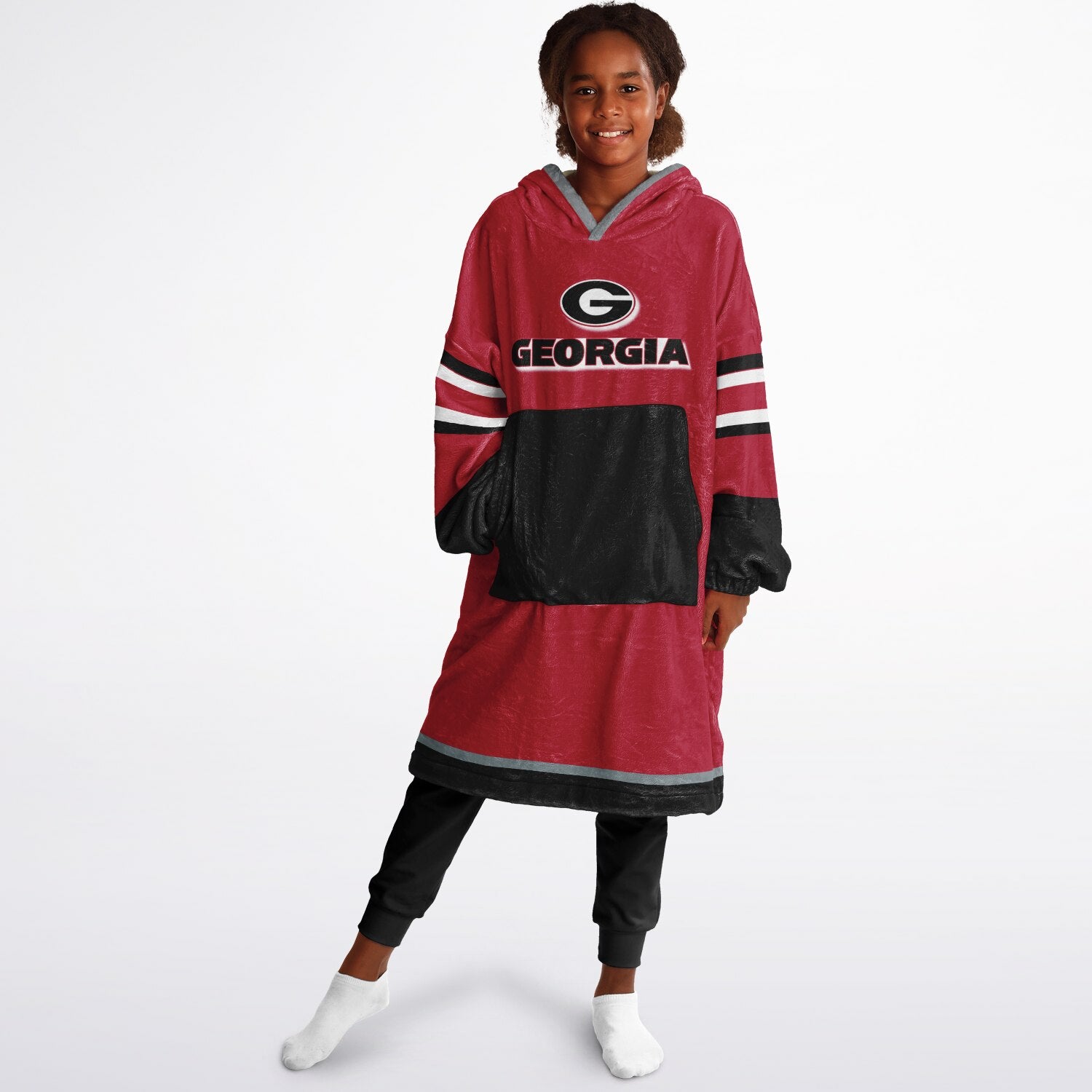 Youth Georgia Bulldogs Red Oversize Game Day Lounge Hoodie