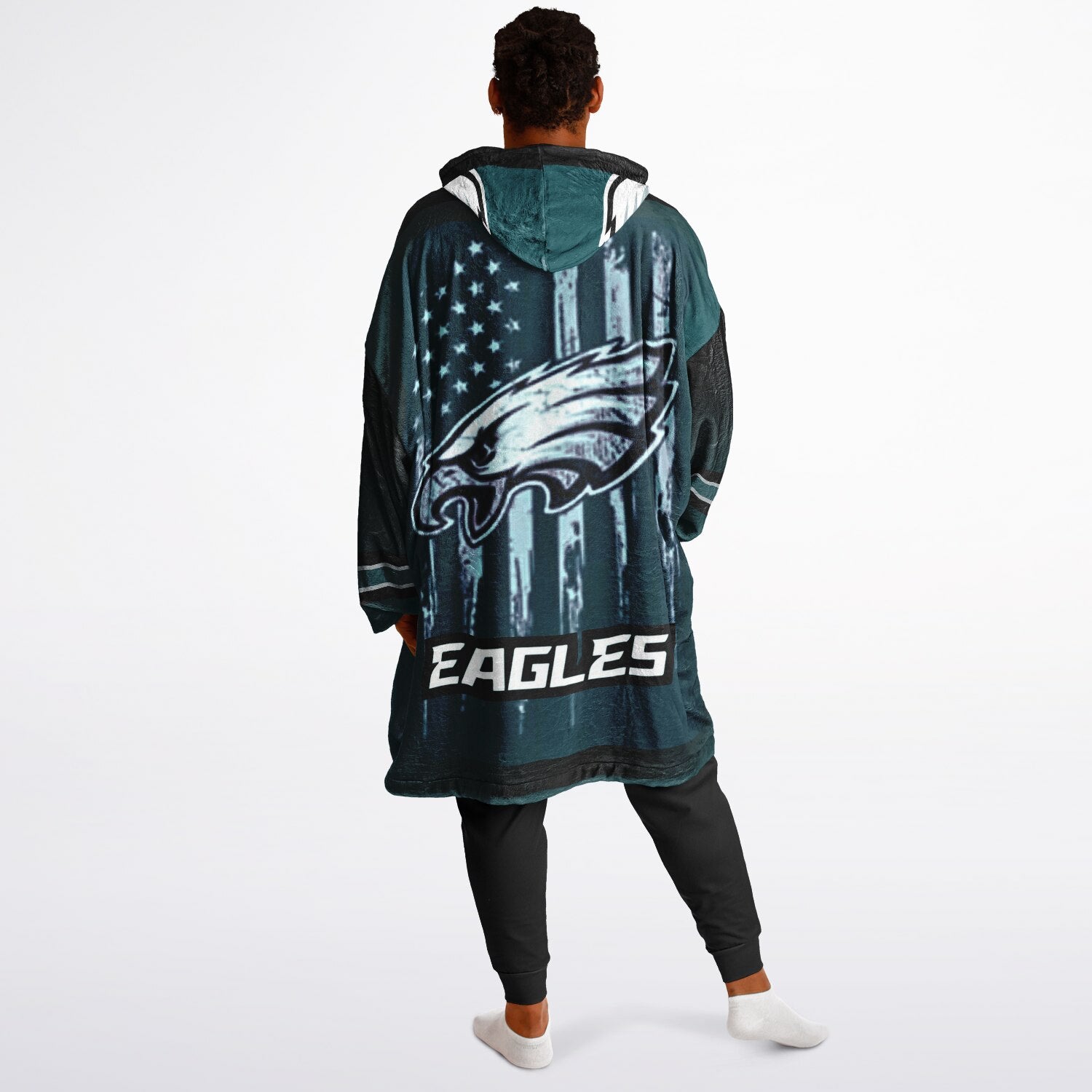 Eagles Black Adult Game Day Lounge Hoodie American Flag