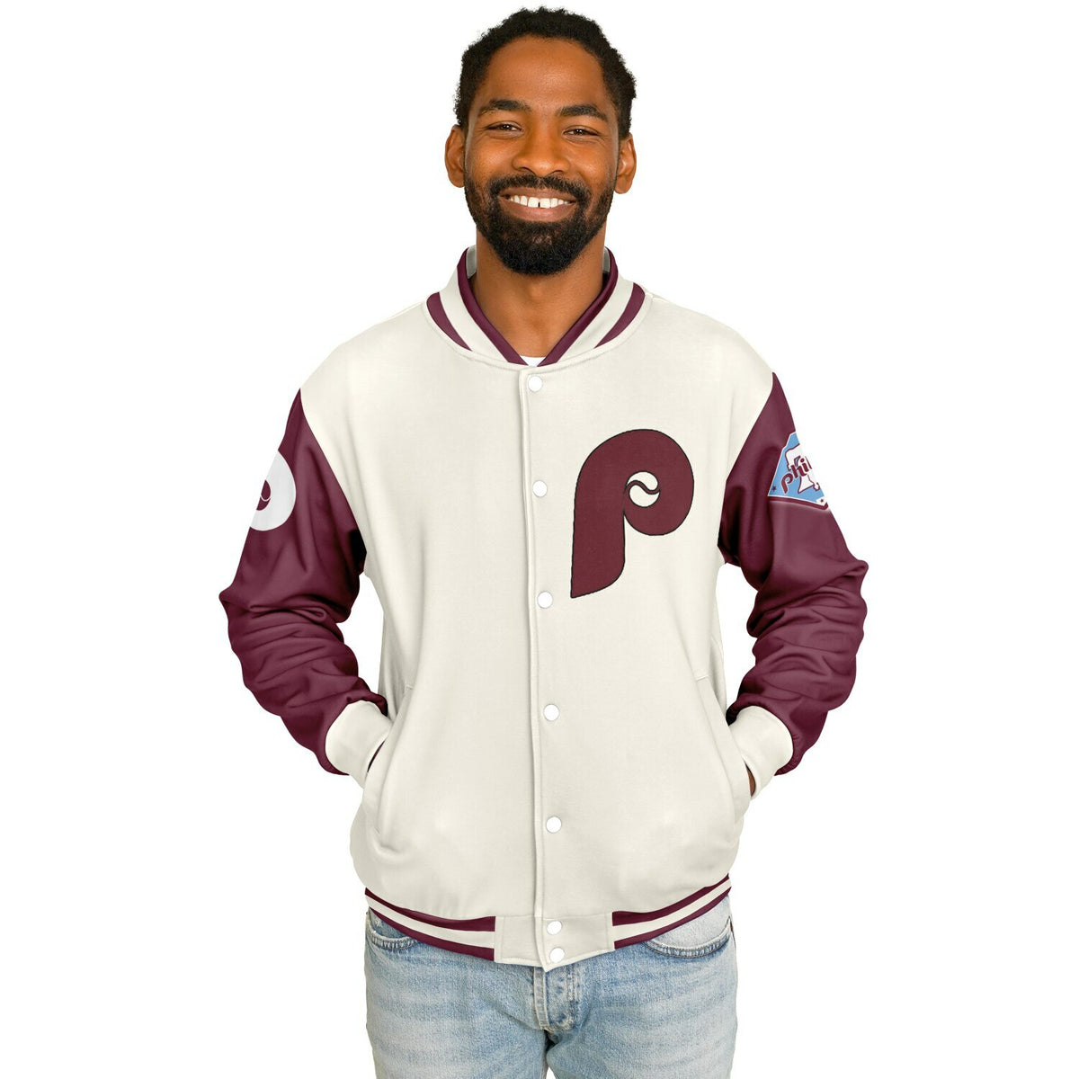 Phillies Cream Baseball Jacket
