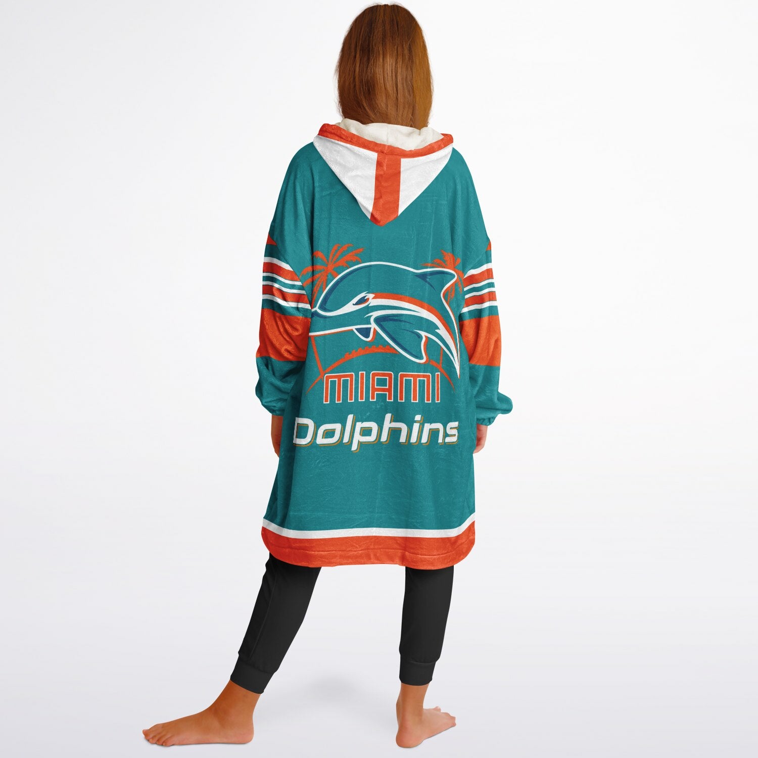 Youth Miami Dolphins Aqua Oversize Game Day Lounge Hoodie