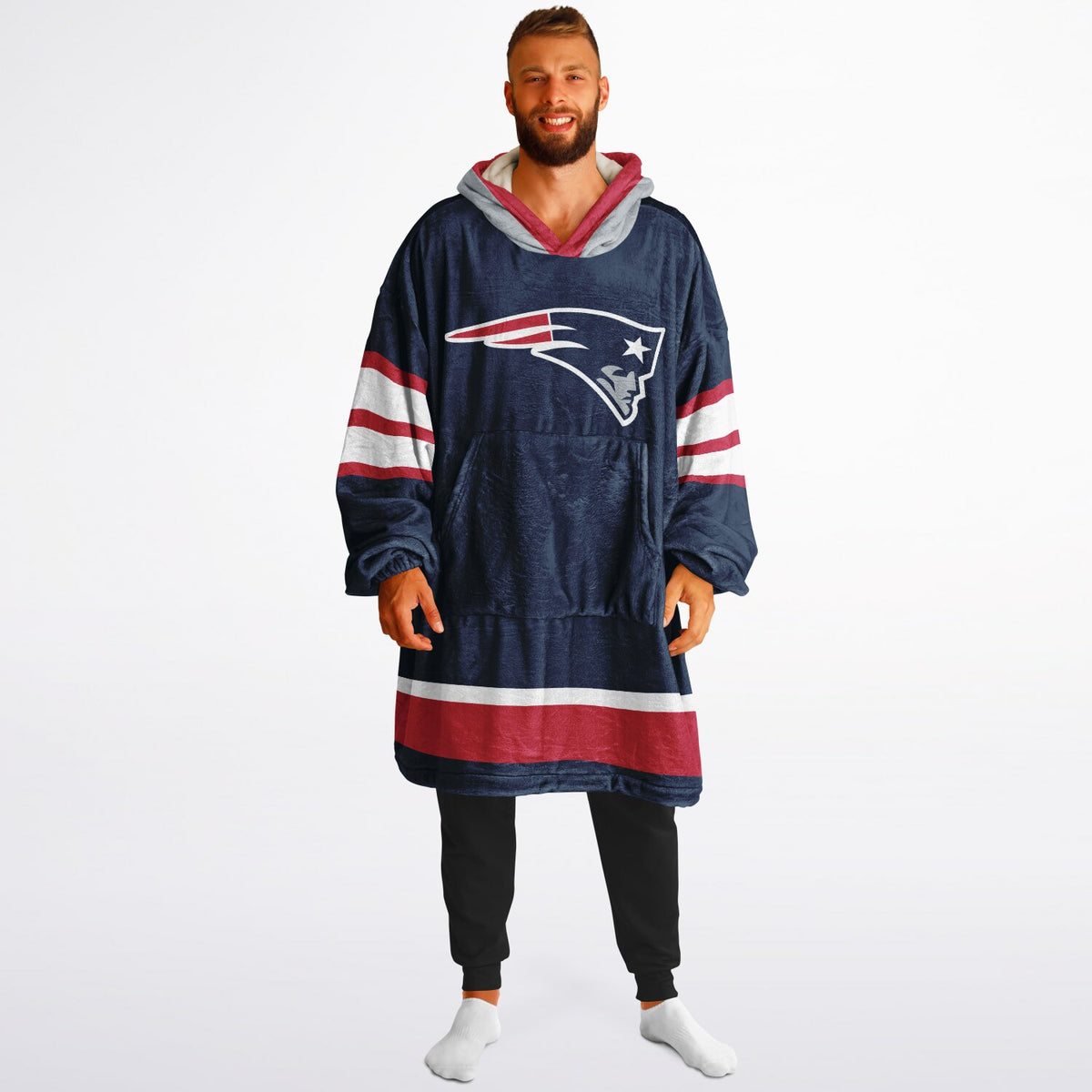 New England Patriots Blue Adult Game Day Lounge Hoodie