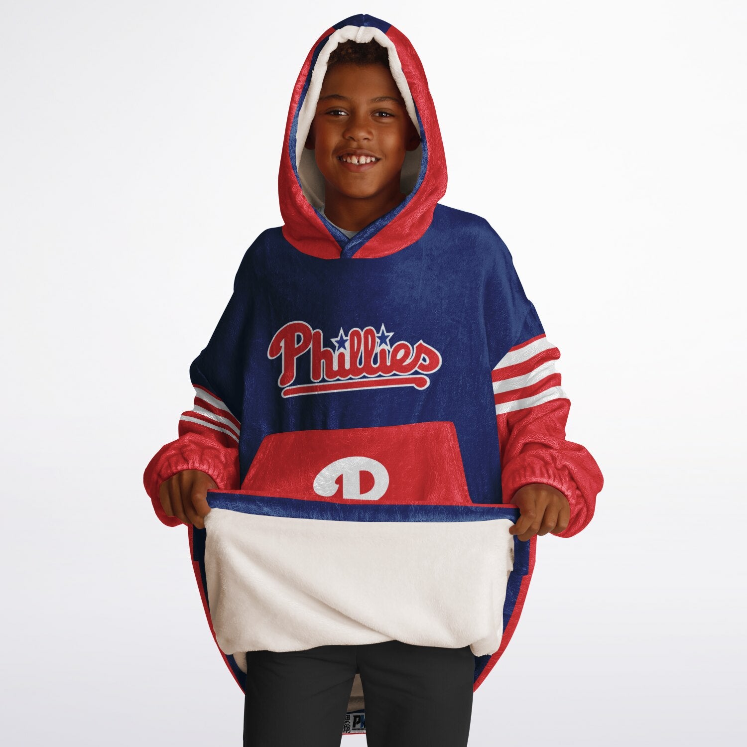 Youth Phillies Blue & Red Cozy Game Day Lounge Hoodie