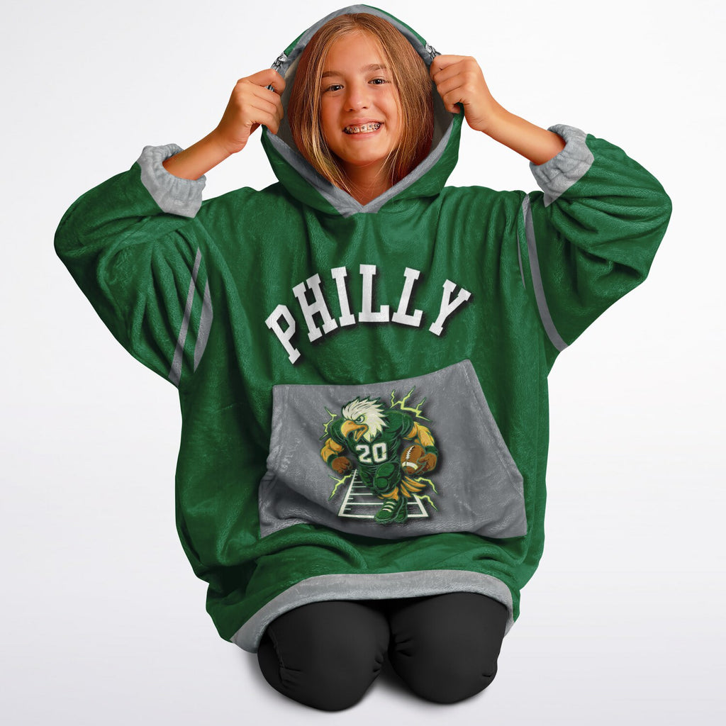 Youth Philly Player Retro Green Game Day Lounge Hoodie