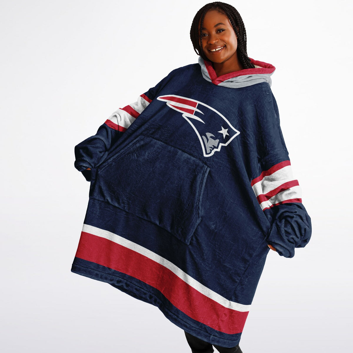 New England Patriots Blue Adult Game Day Lounge Hoodie