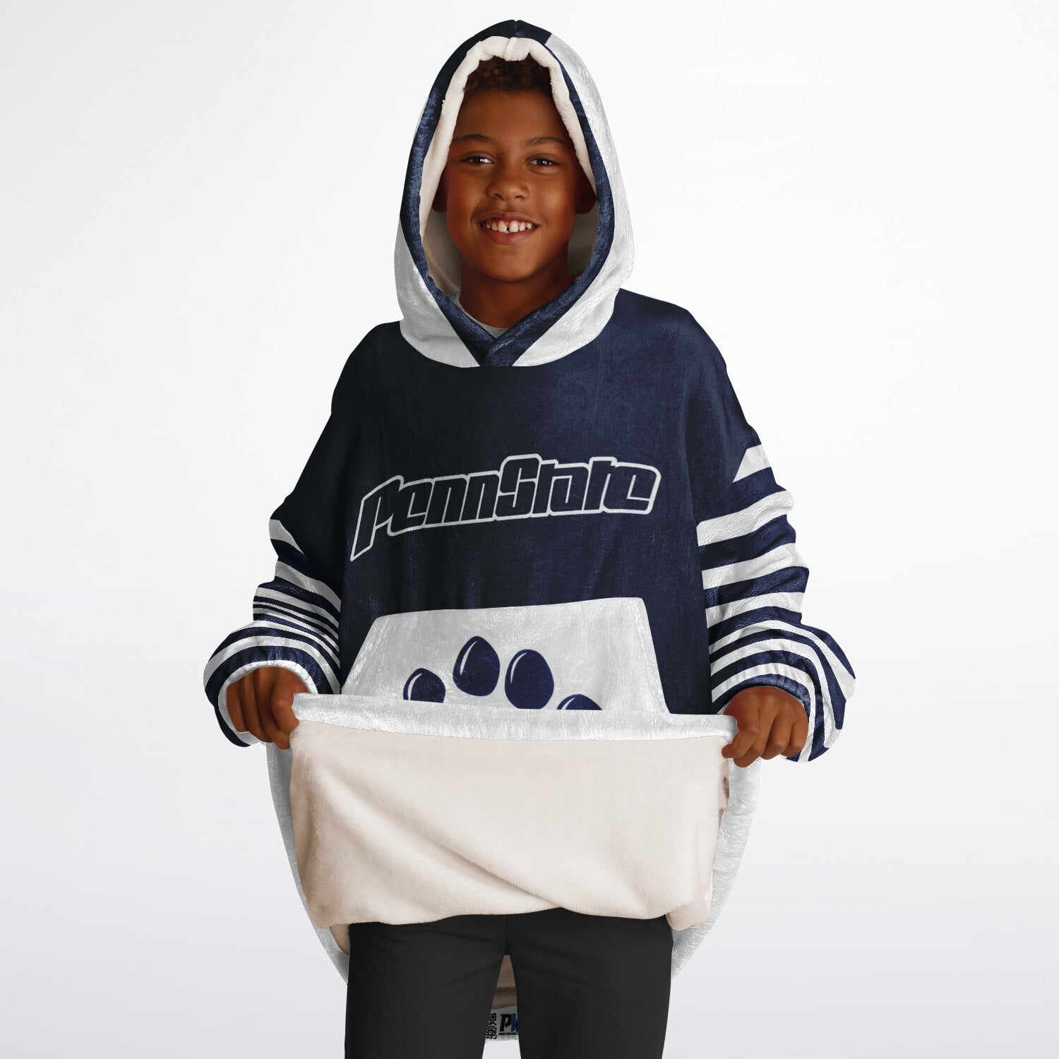 Youth Penn St. Blue & White Oversize Game Day Lounge Hoodie