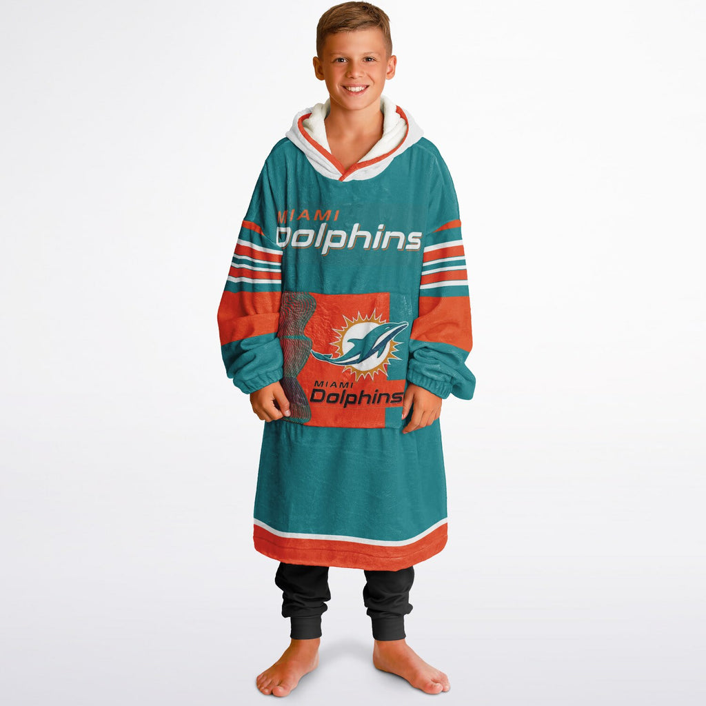 Youth Miami Dolphins Aqua Oversize Game Day Lounge Hoodie