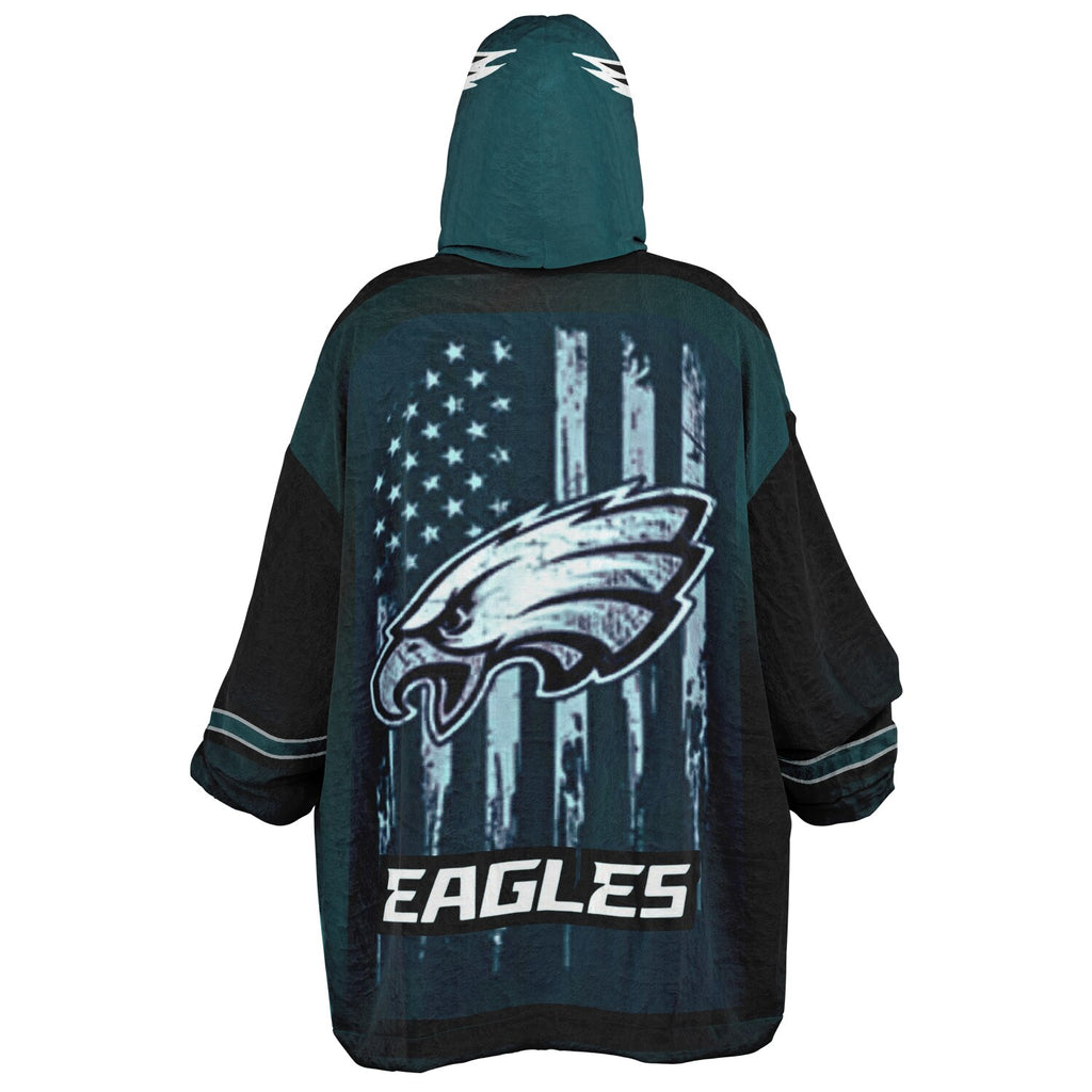 Eagles Black Adult Game Day Lounge Hoodie American Flag
