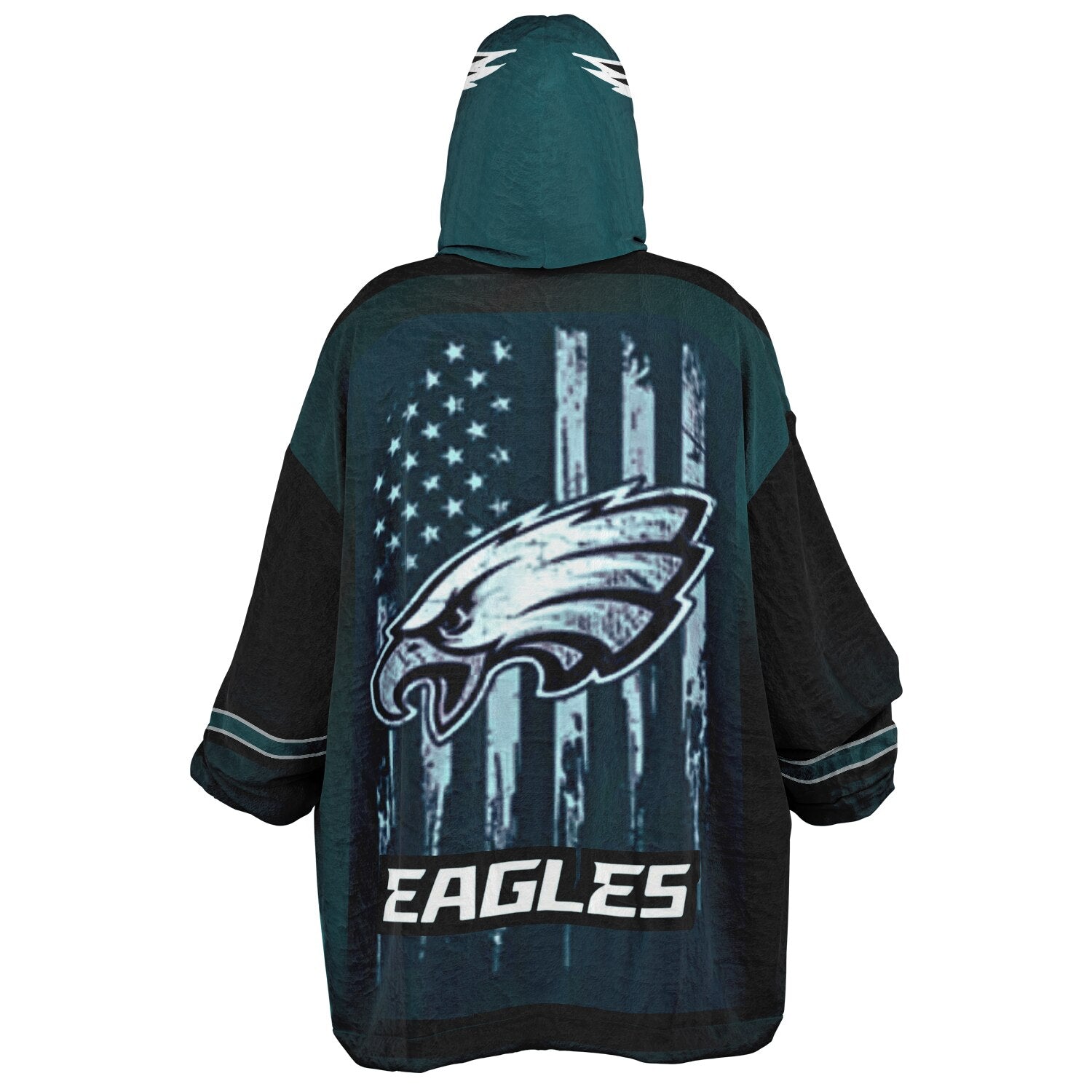 Eagles Black Adult Game Day Lounge Hoodie American Flag