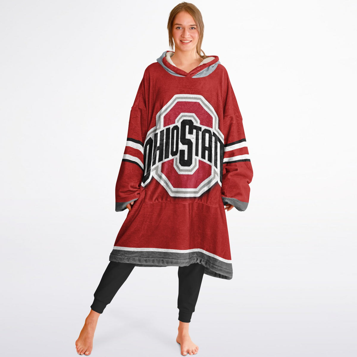 Ohio State Buckeyes Scarlet & Grey Adult Game Day Lounge Hoodie