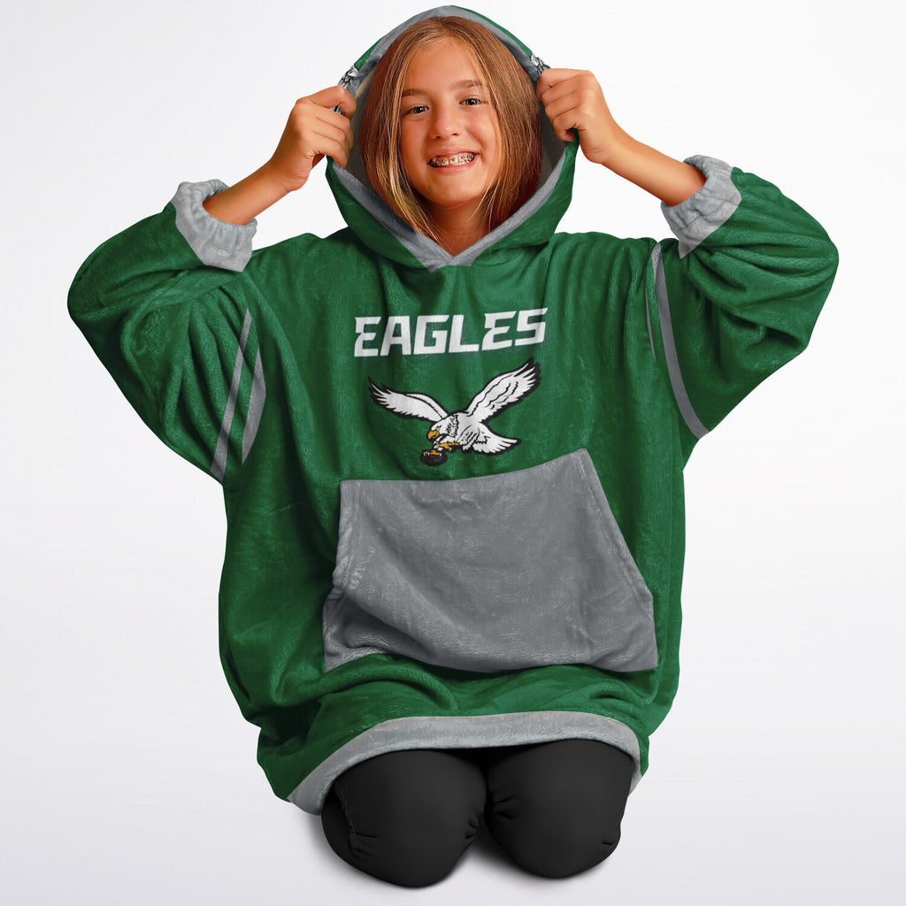 Youth Eagles Retro Kelly Green Game Day Lounge Hoodie