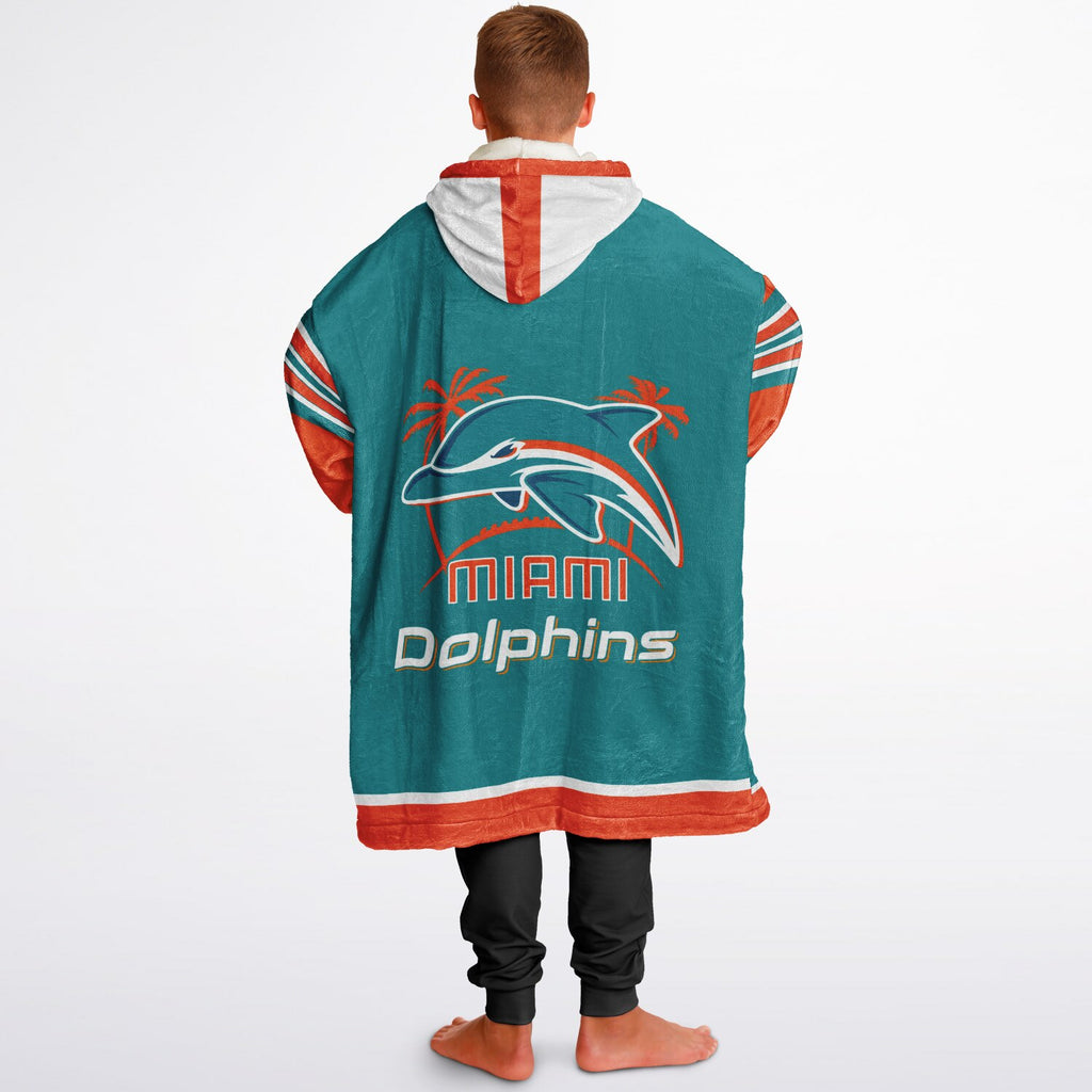 Youth Miami Dolphins Aqua Oversize Game Day Lounge Hoodie