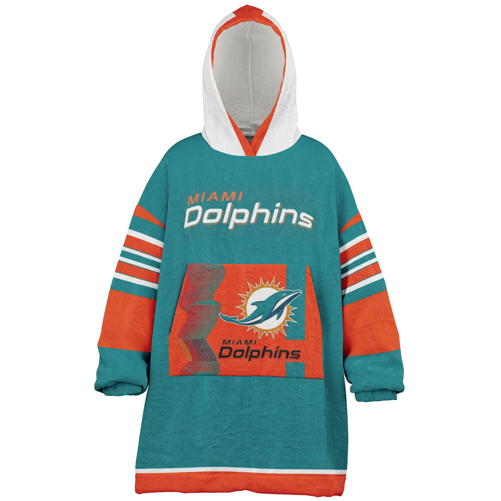 Youth Miami Dolphins Aqua Oversize Game Day Lounge Hoodie
