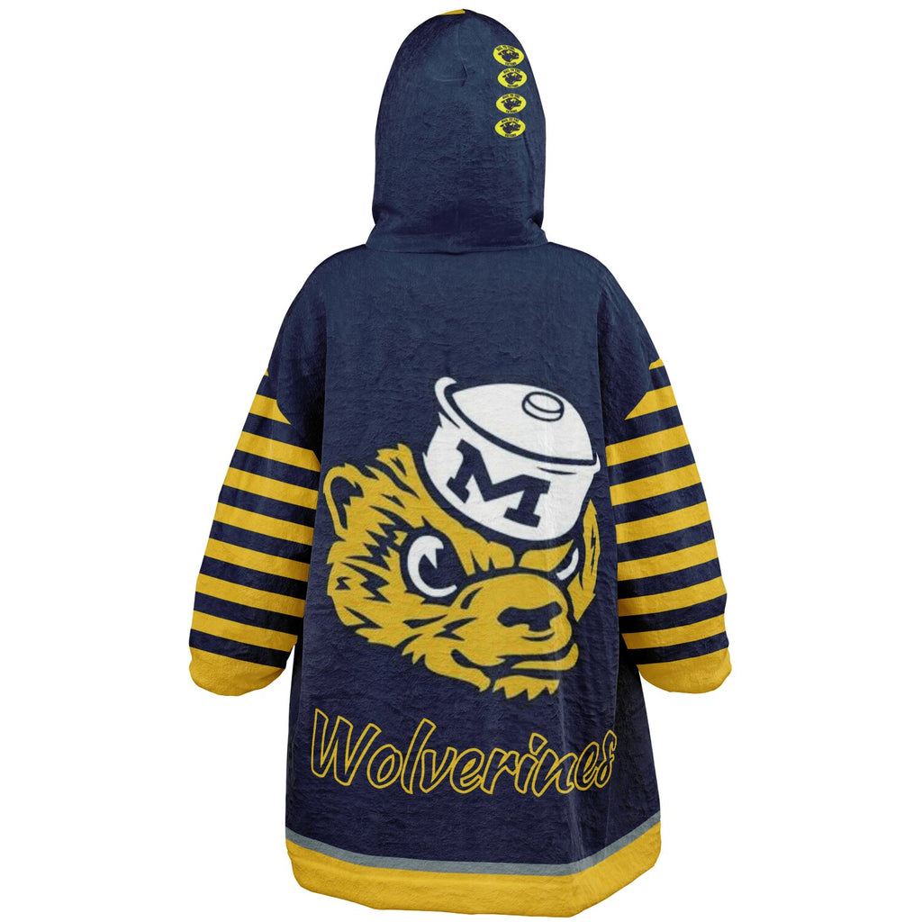 Youth Michigan Blue & Maize Oversize Game Day Lounge Hoodie