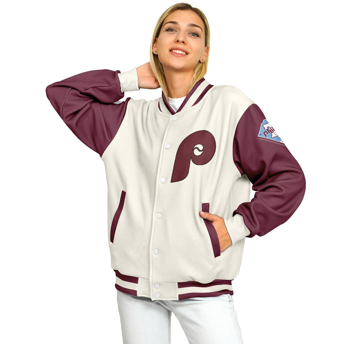 Phillies Cream Baseball Jacket