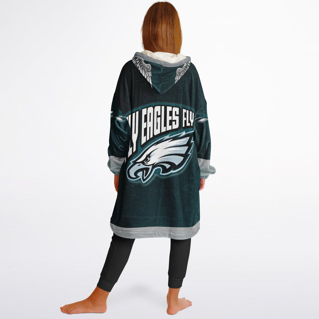 Youth Eagles Green & Black Marble Game Day Lounge Hoodie