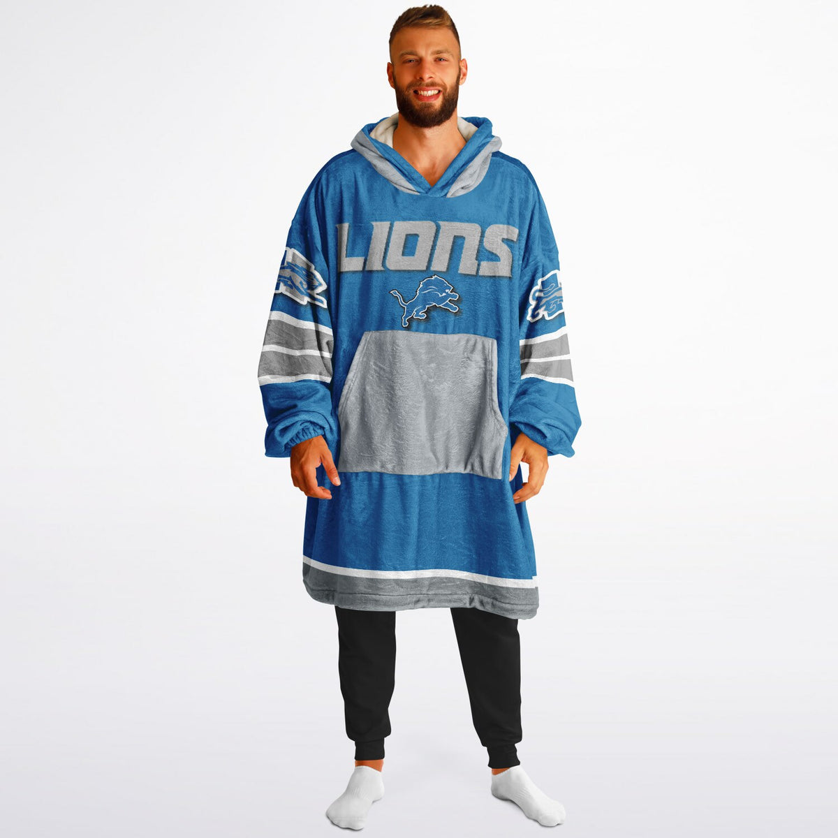 Detroit Lions Blue Adult Game Day Lounge Hoodie