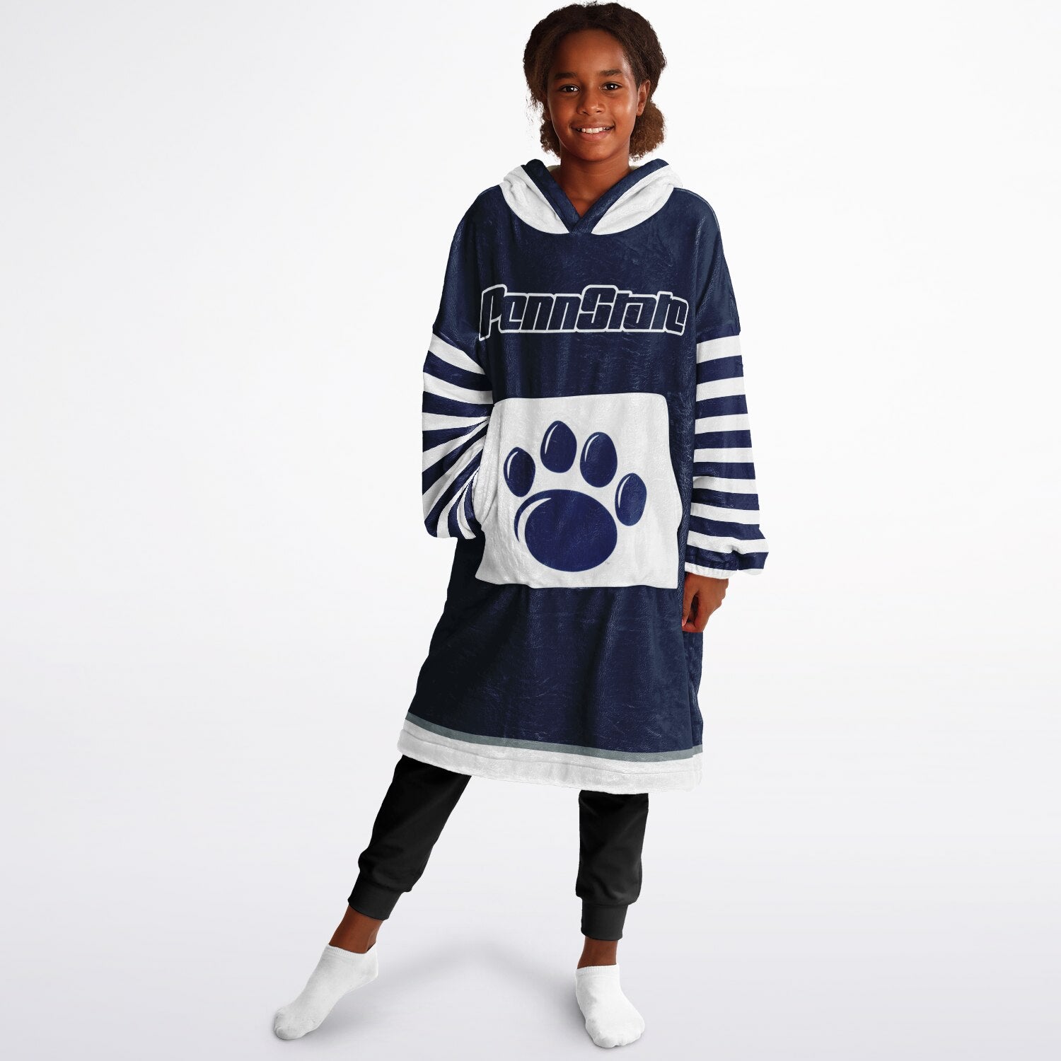 Youth Penn St. Blue & White Oversize Game Day Lounge Hoodie