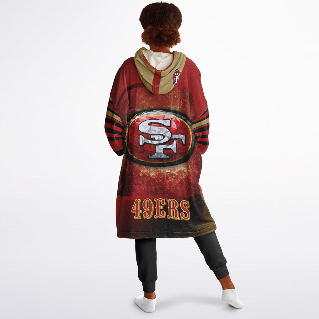 Youth 49ers Red & Black Oversize Game Day Lounge Hoodie