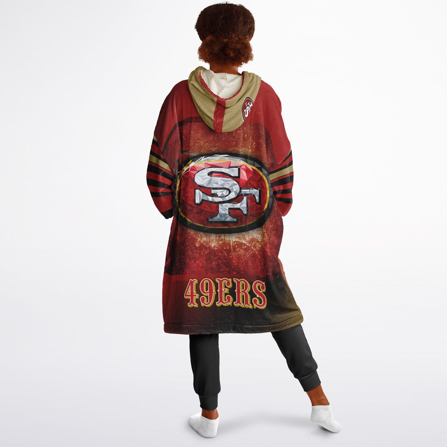 Youth 49ers Red & Black Oversize Game Day Lounge Hoodie
