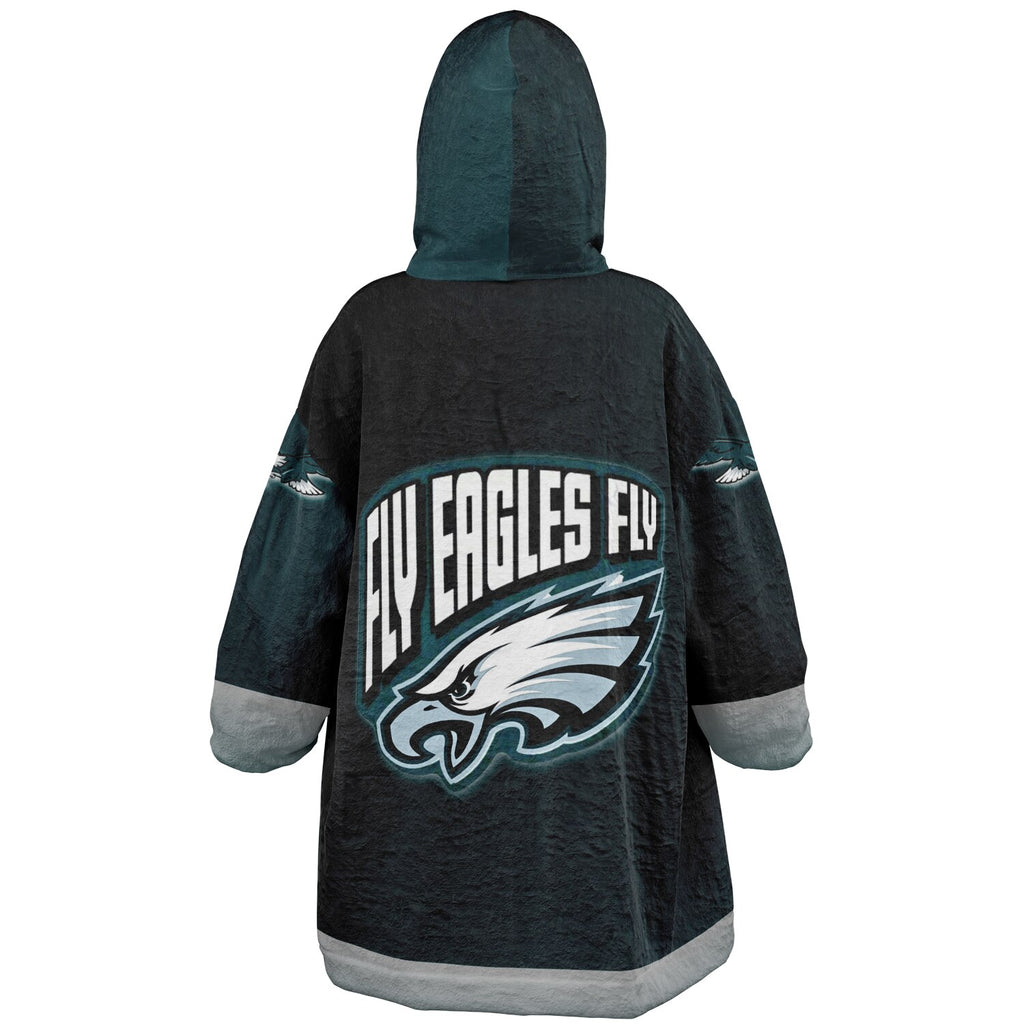 Youth Eagles Green & Black Marble Game Day Lounge Hoodie