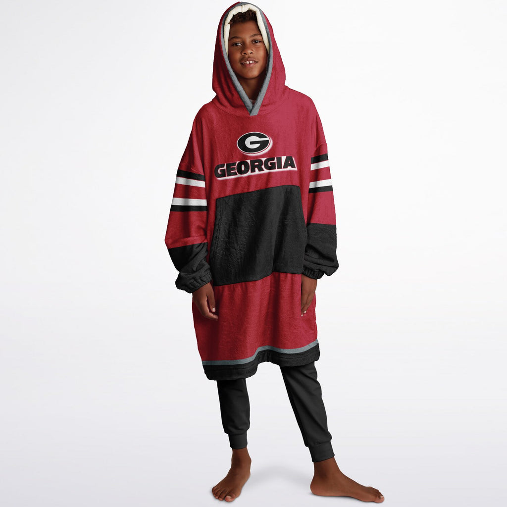 Youth Georgia Bulldogs Red Oversize Game Day Lounge Hoodie