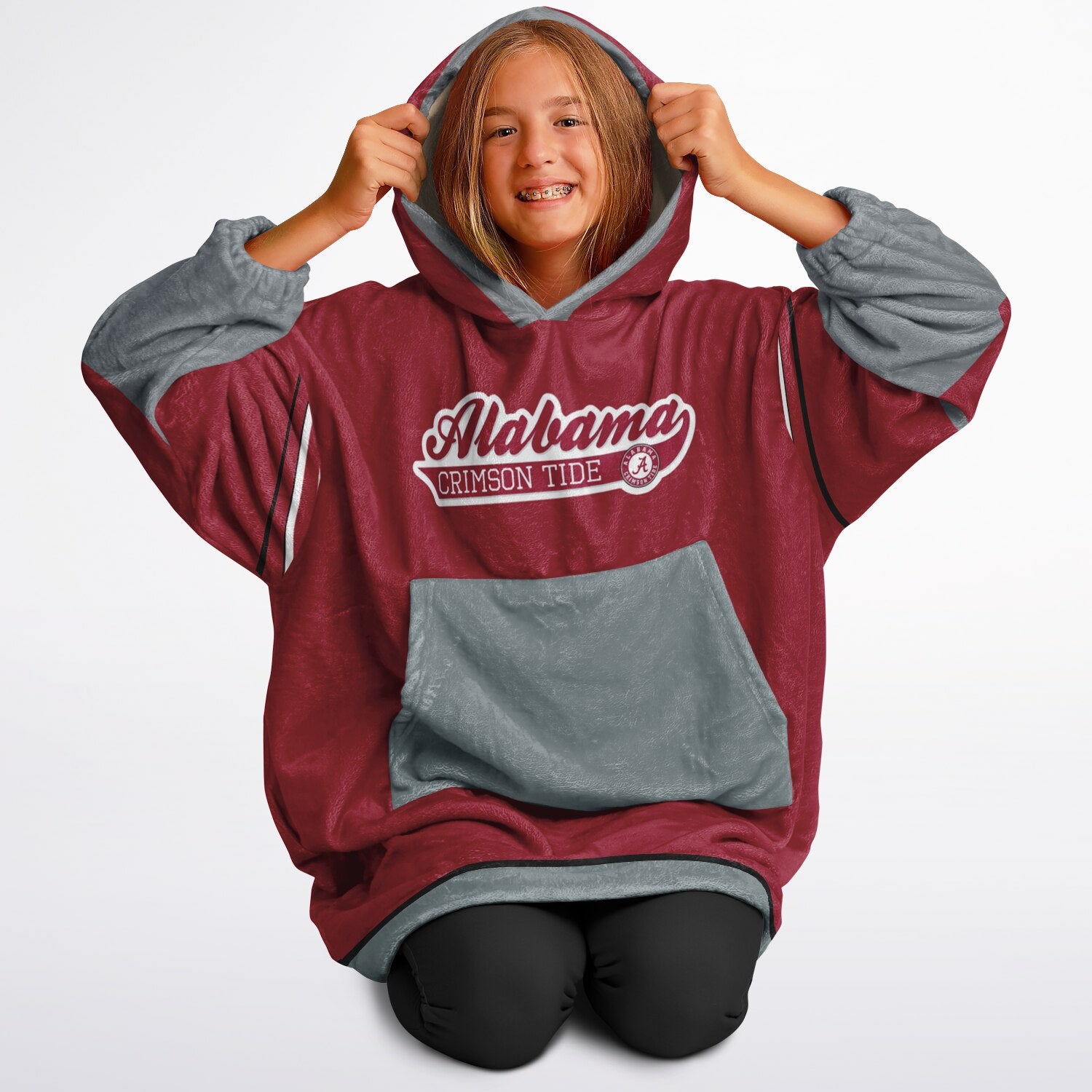 Youth Alabama Crimson Tide Red Oversize Game Day Lounge Hoodie