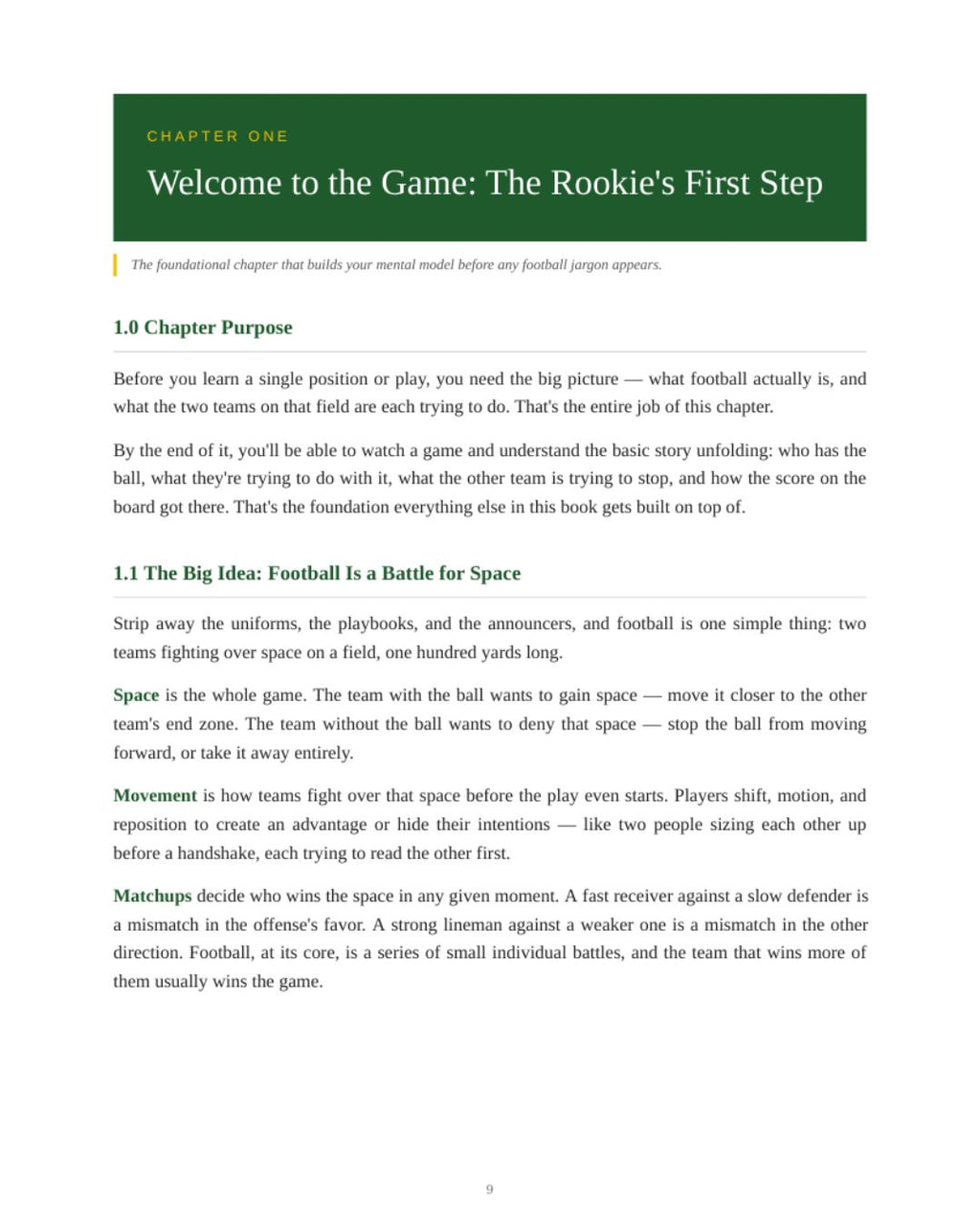 A Rookie's Field Guide - Understand the Game of Football