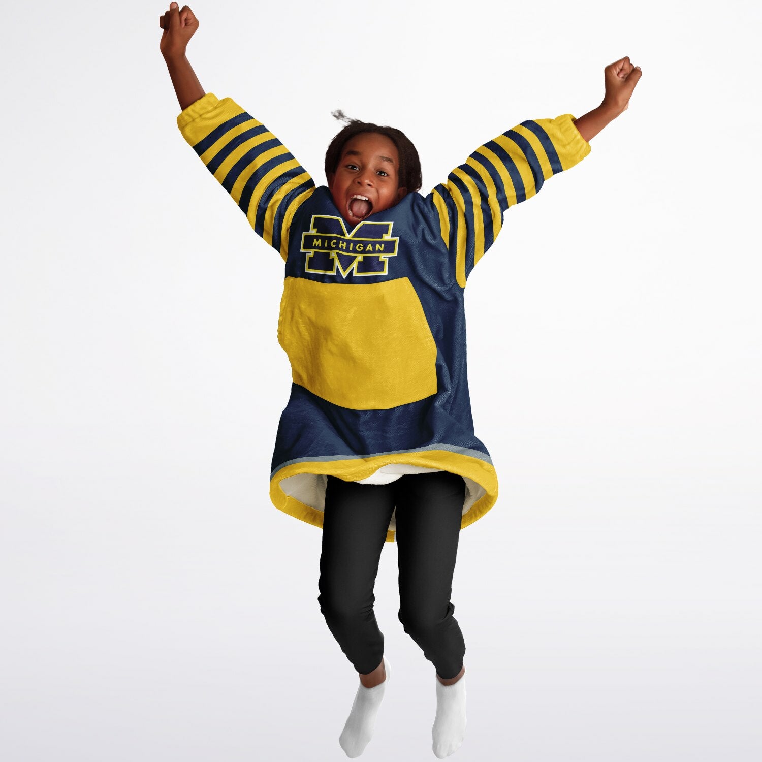 Youth Michigan Blue & Maize Oversize Game Day Lounge Hoodie