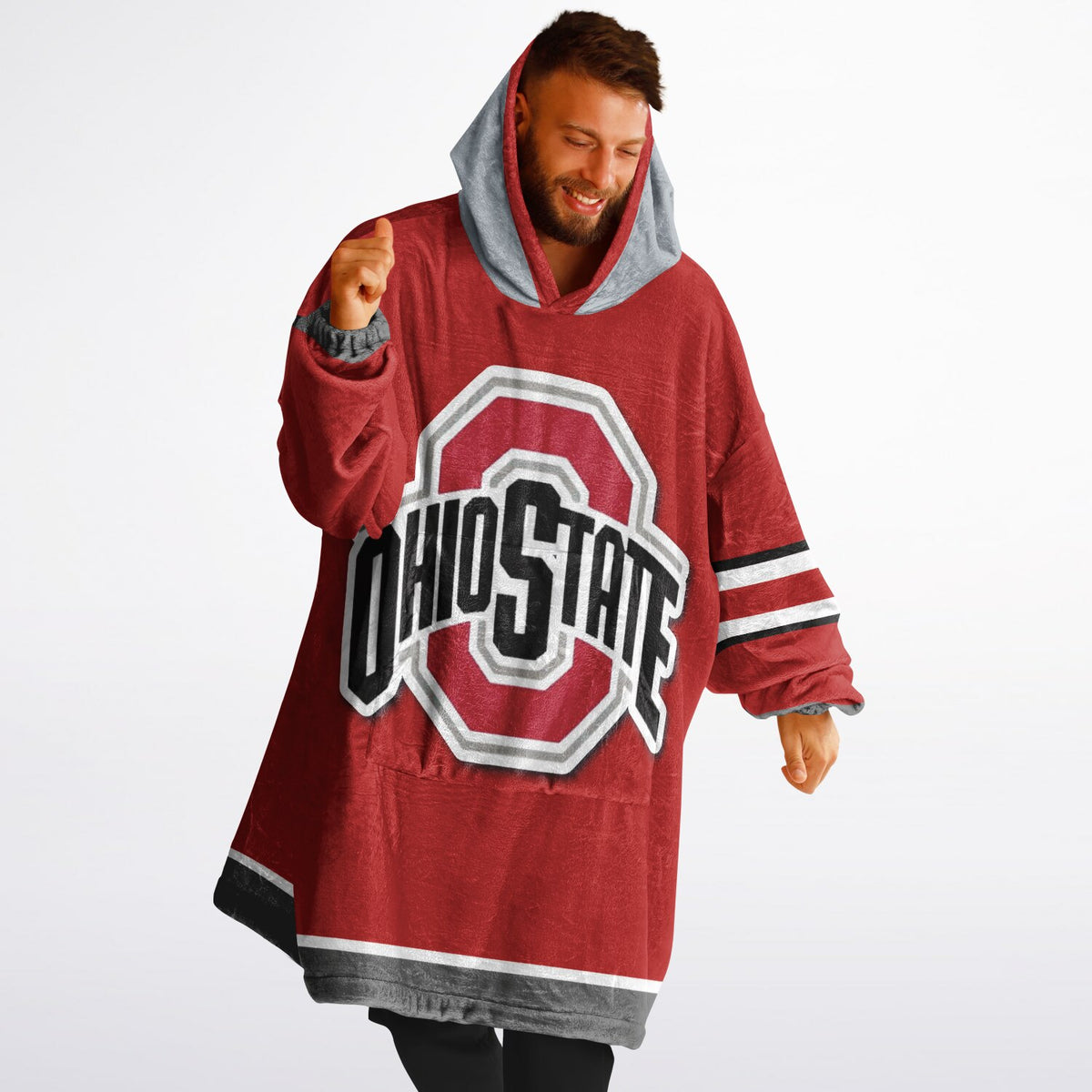 Ohio State Buckeyes Scarlet & Grey Adult Game Day Lounge Hoodie