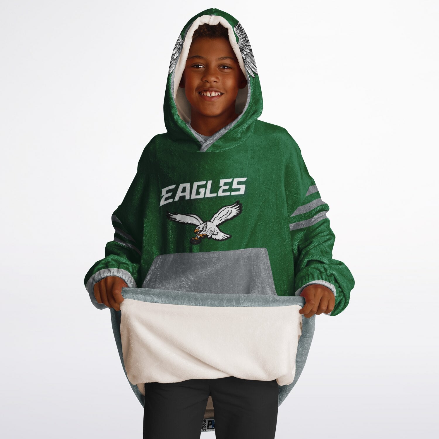 Youth Eagles Retro Kelly Green Game Day Lounge Hoodie