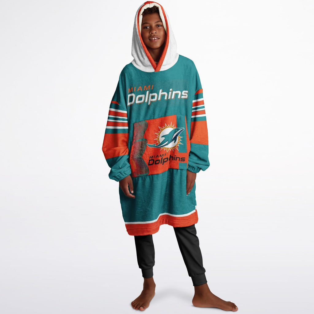 Youth Miami Dolphins Aqua Oversize Game Day Lounge Hoodie
