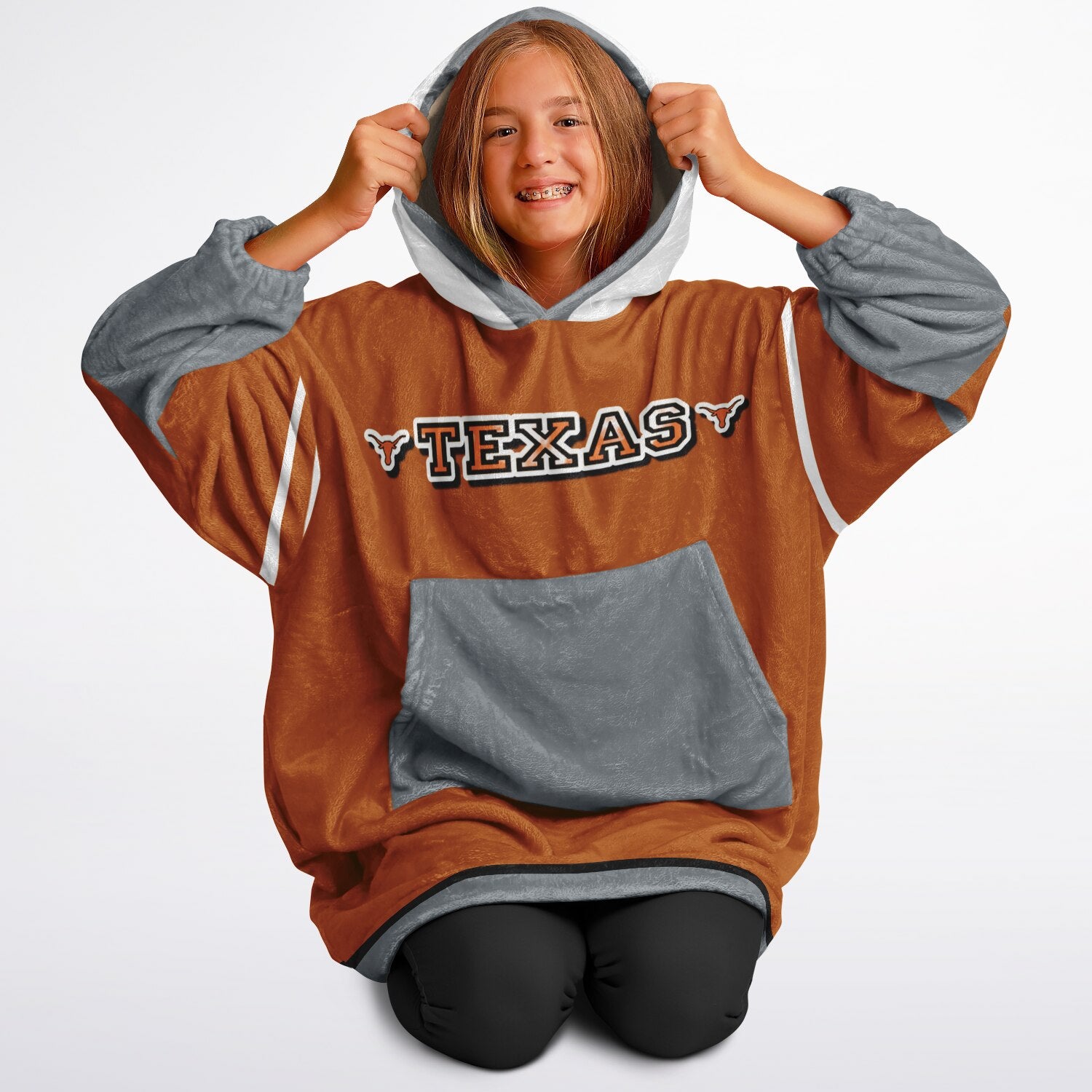Youth Texas Longhorns Burnt Orange Oversize Game Day Lounge Hoodie