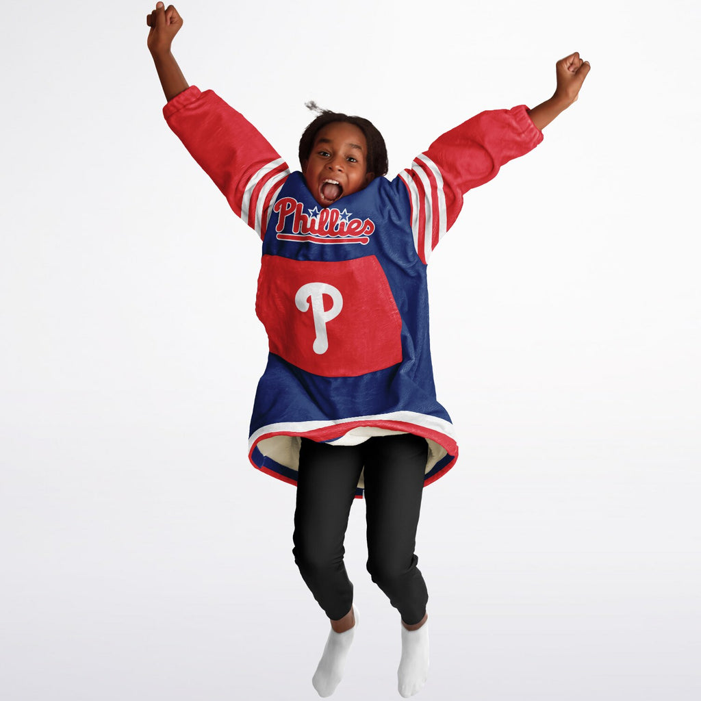 Youth Phillies Blue & Red Cozy Game Day Lounge Hoodie