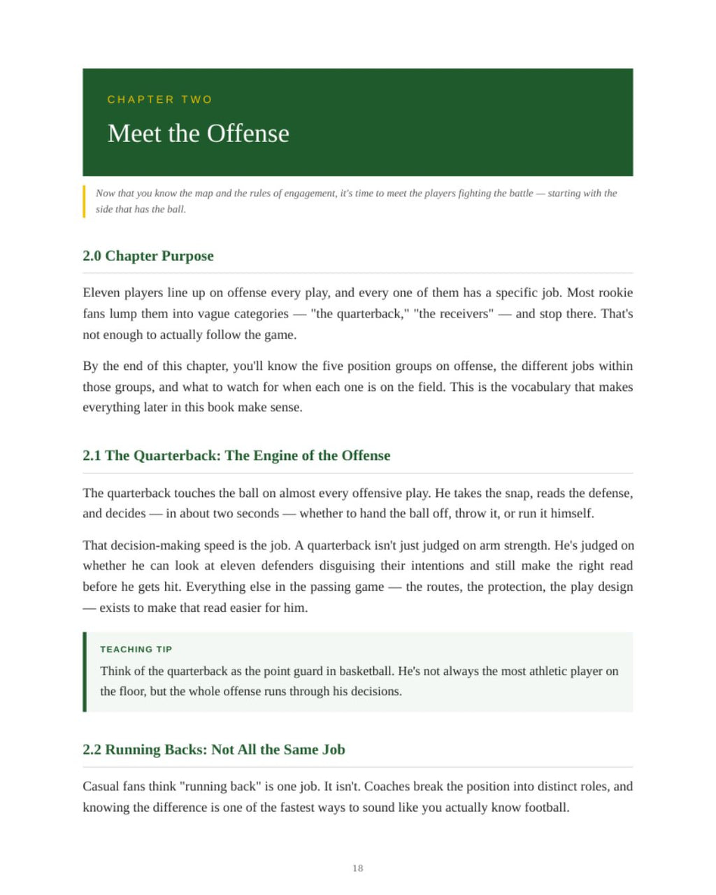 A Rookie's Field Guide - Understand the Game of Football