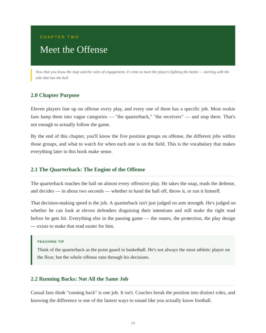 A Rookie's Field Guide - Understand the Game of Football