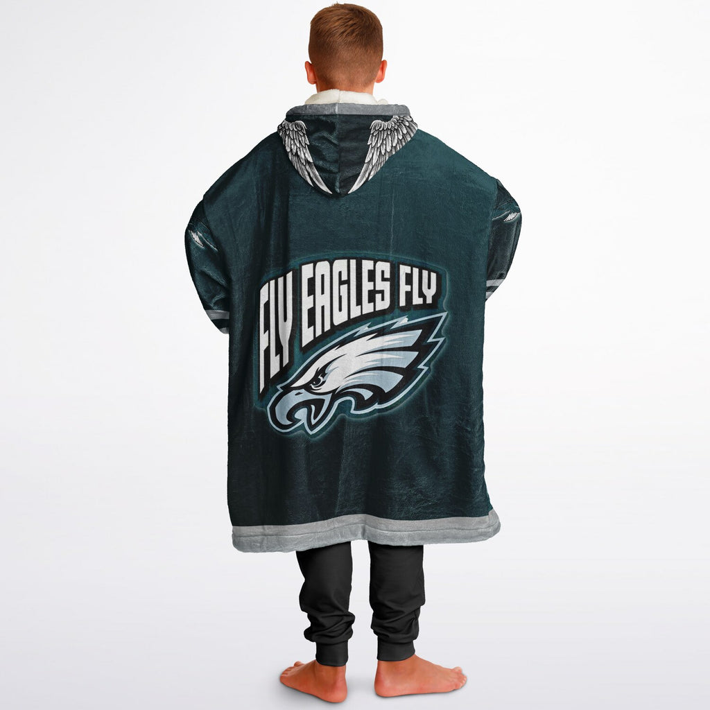 Green Pocket Youth Eagles Green & Black Marble Game Day Lounge Hoodie
