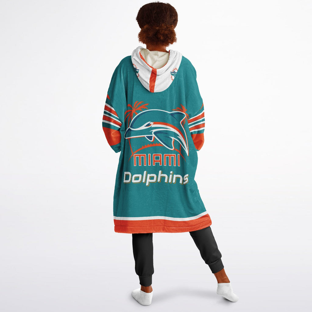 Youth Miami Dolphins Aqua Oversize Game Day Lounge Hoodie
