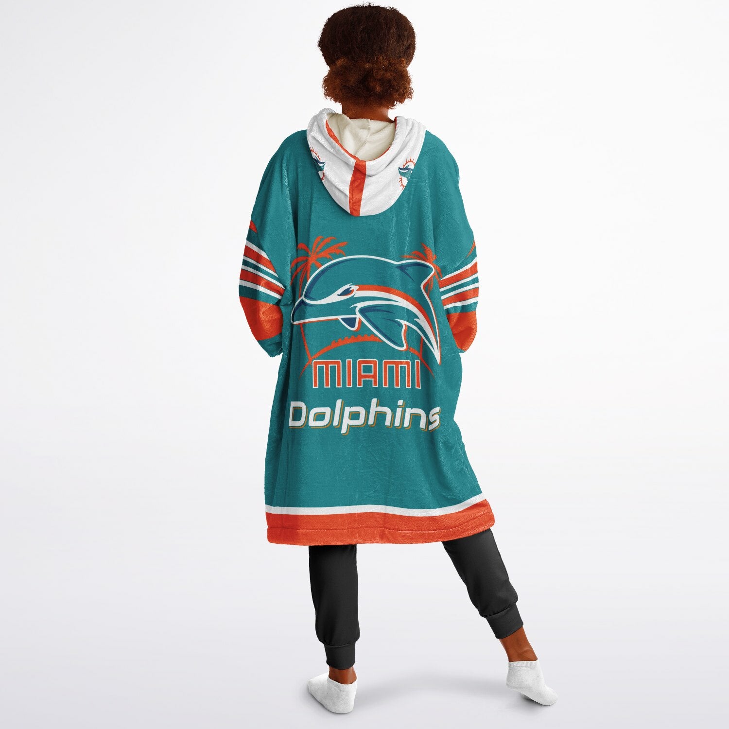 Youth Miami Dolphins Aqua Oversize Game Day Lounge Hoodie