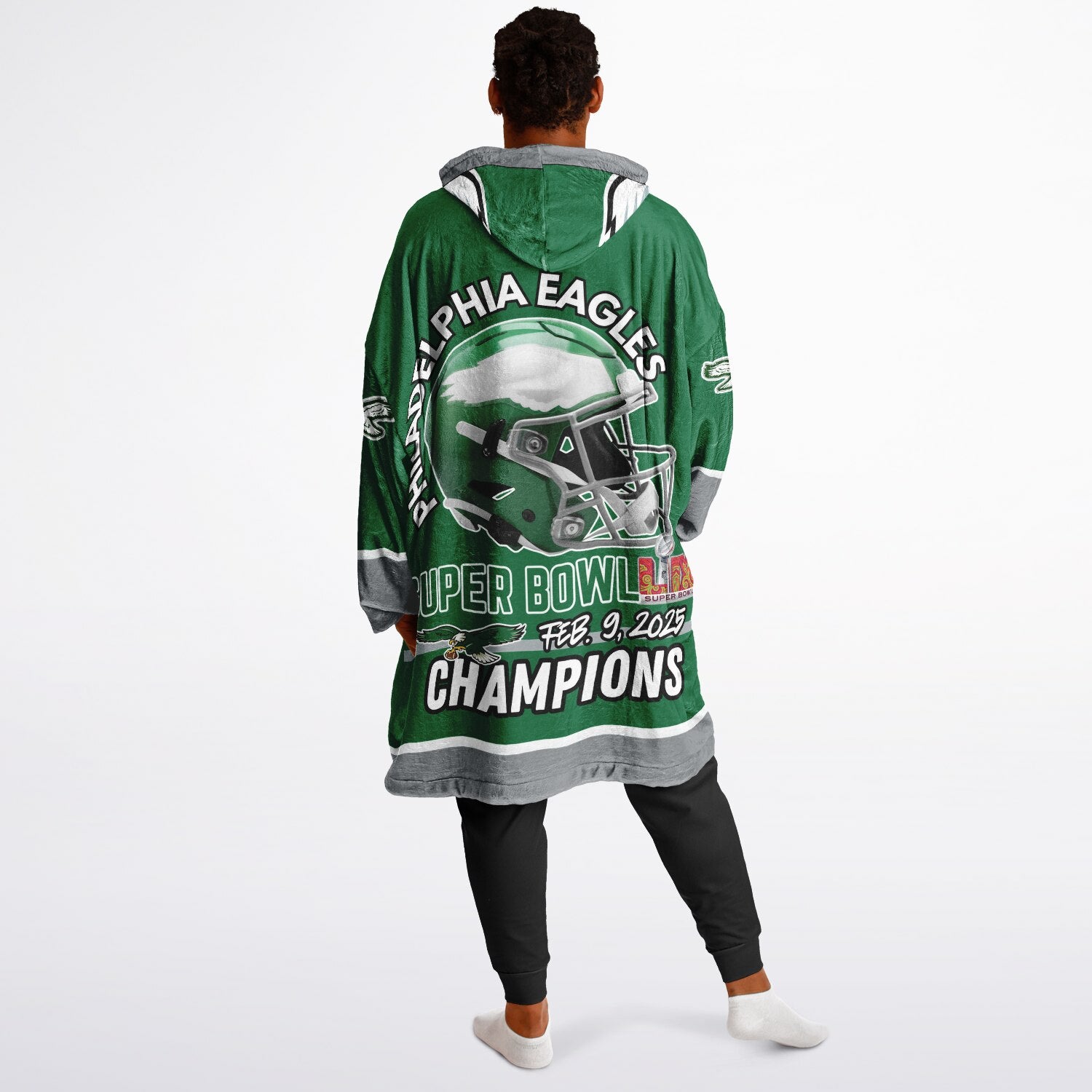 Eagles Retro Green Adult Game Day Lounge Hoodie Super Bowl Edition