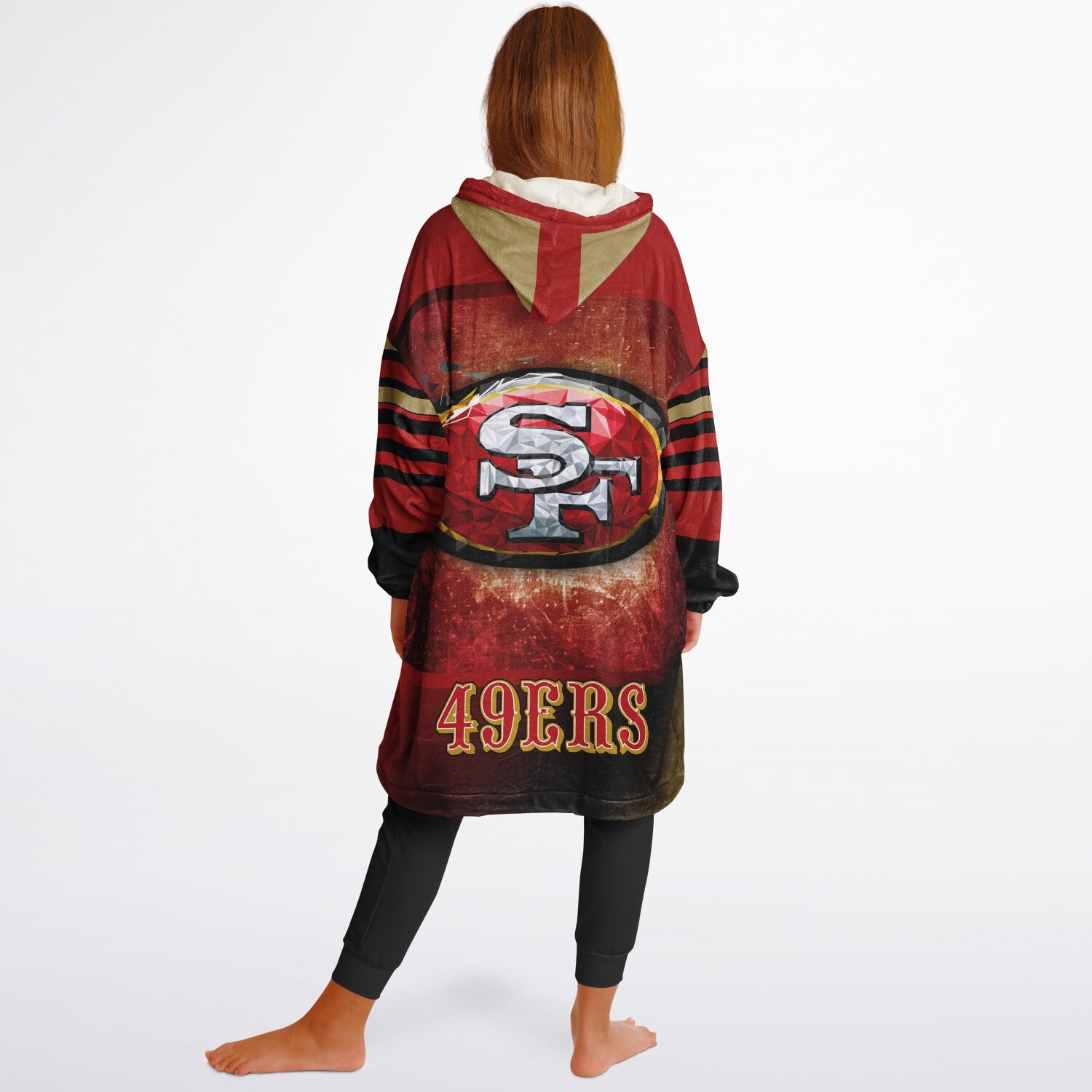 Youth 49ers Red & Black Oversize Game Day Lounge Hoodie